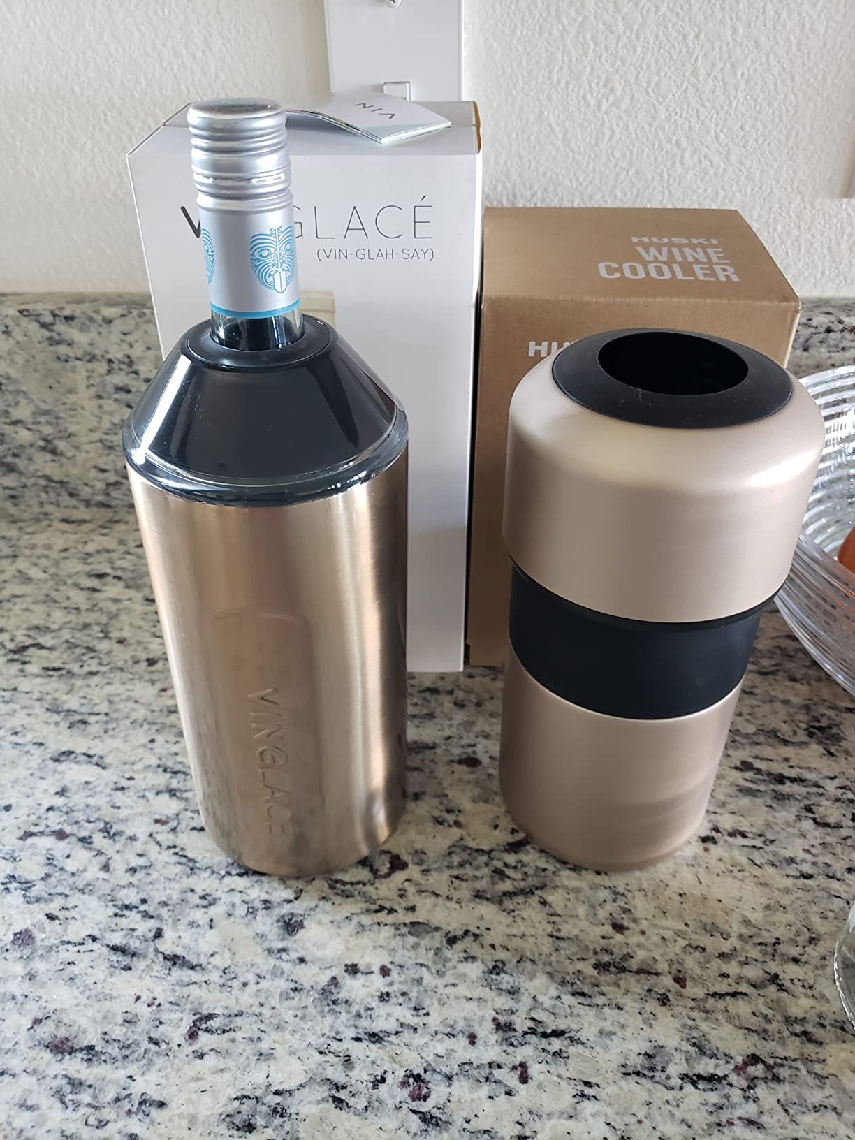 Vinglacé Wine Bottle Chiller- Portable Champagne Insulator- Stainless Steel Wine Cooler Sleeve - Keeps Wine Cold (Navy) customer photo 2