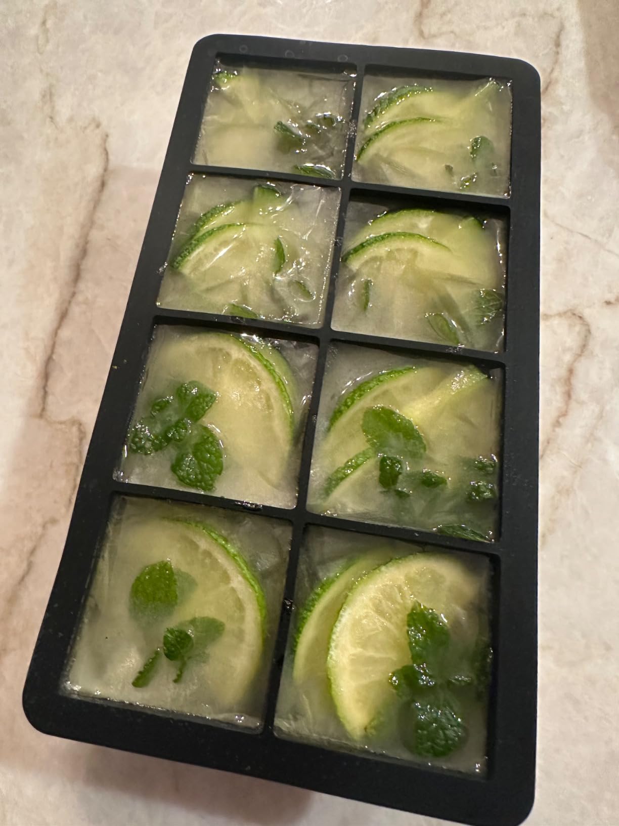 Bangp Large Ice Cube Tray for Whiskey, 2 Pack Stackable Big Ice Cube Molds Make 16 Big Whiskey Ice Cubes, Easy Release Square Ice Cube Maker for Cocktails, Whiskey, Soups and Frozen Treats customer photo 1
