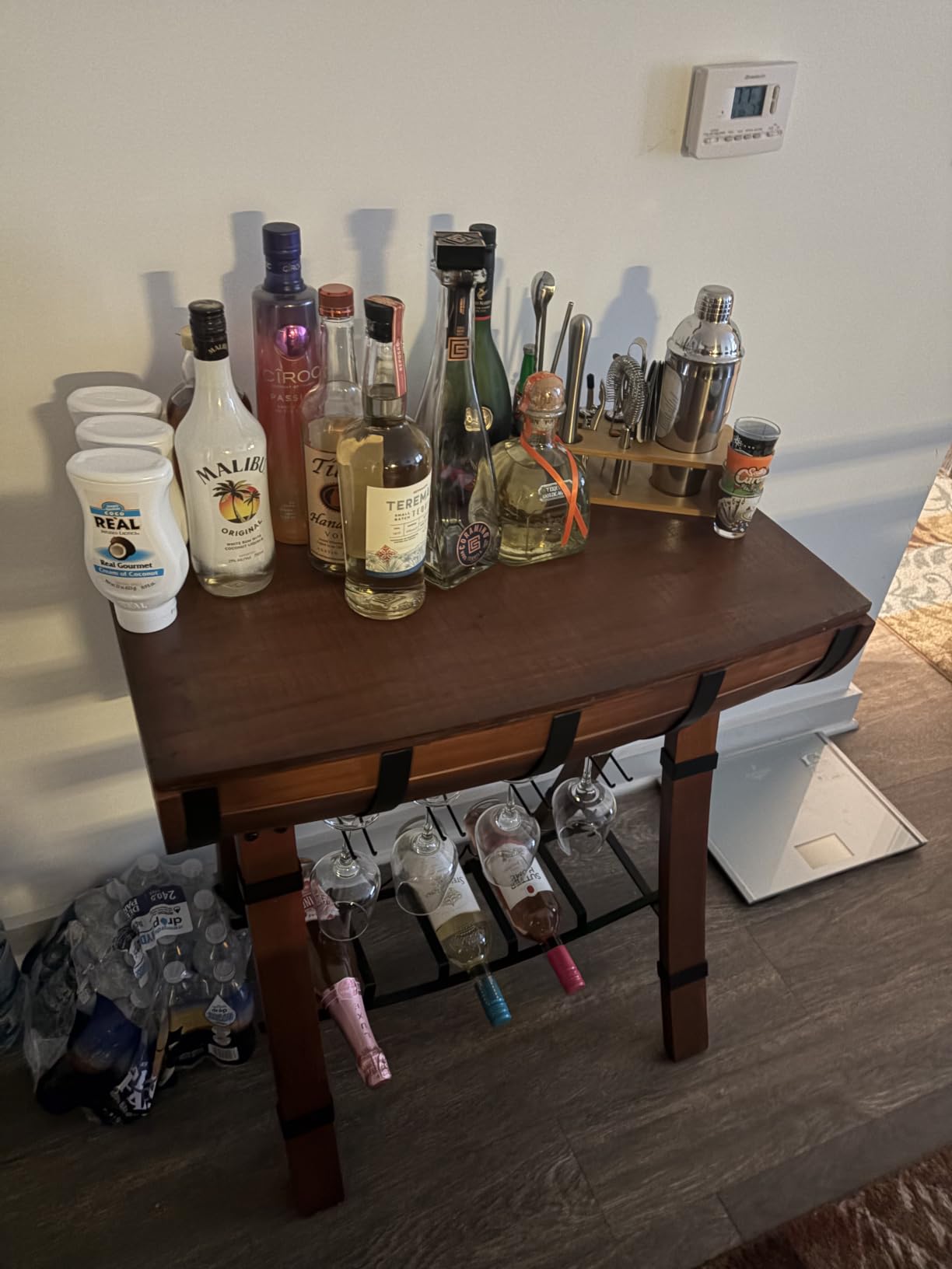 KITESSENSU Cocktail Shaker Set Bartender Kit with Stand | Bar Set Drink Mixer Set with All Essential Accessory Tools: Martini Shaker, Jigger, Strainer, Mixer Spoon, Muddler, Liquor Pourers | Silver customer photo 1