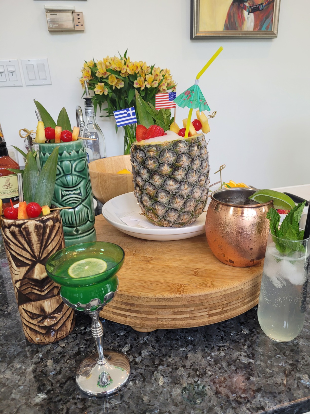 LINALL Tiki Mugs Cocktail Set of 8 - Ceramic TIKI Mugs Hawaiian Party Cute Exotic Cocktail Glasses Hawaiian TIKI Mug - TKSET0080 (8pcs) customer photo 1