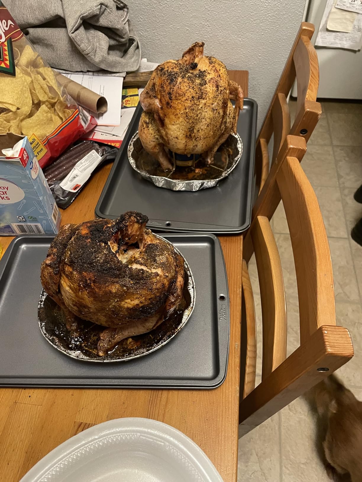 Beer Can Chicken Holder -2 pcs for Grill Oven Smoker Sturdy Stainless Steel Beer Butt Chicken Holder for Whole Chicken Roaster Easy to Use and Clean Chicken Rack for Tender and Juicy Chicken Turkey customer photo 1