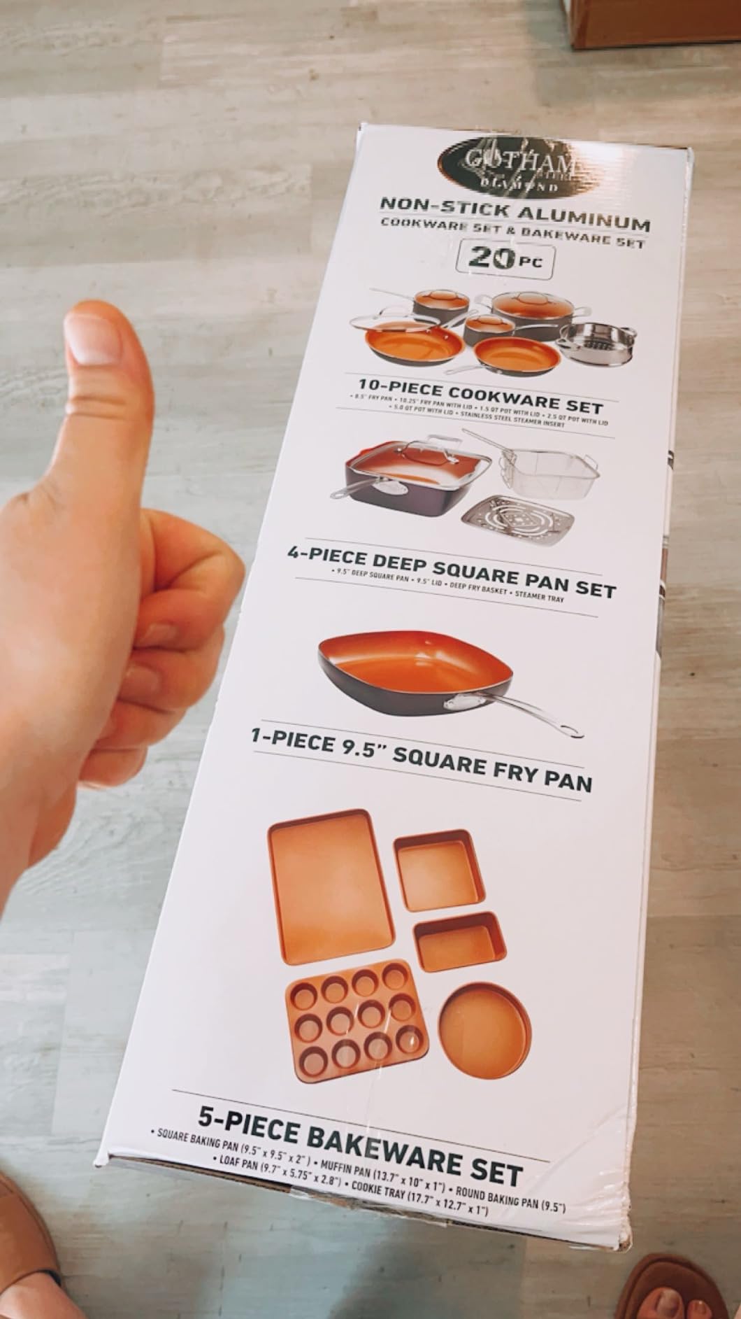 GOTHAM STEEL 12 Pc Ceramic Cookware Set, Diamond & Titanium Reinforced | Non Stick Pots and Pans with Steamer, Non Toxic PFAS-Free Nonstick, Oven to Table, Lightweight, Dishwasher & Oven Safe, Copper customer photo 2