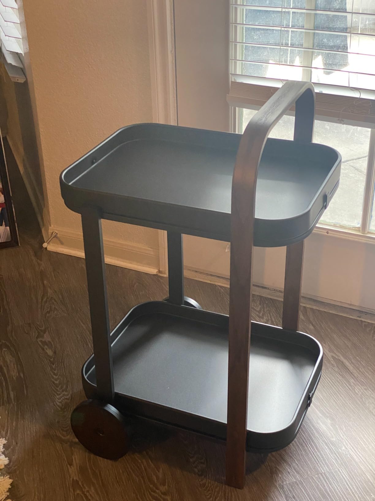 Umbra Bellwood Bar Cart, Serving Trolley, Side Table, Walnut/Black customer photo 1