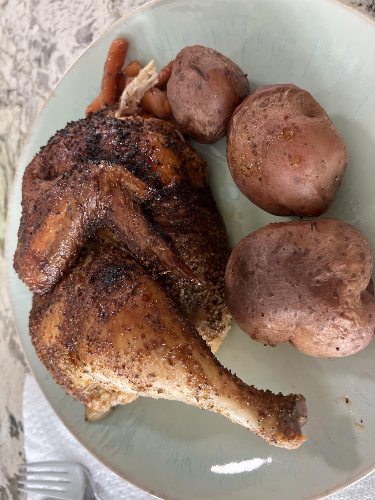 HaSteeL Beer Can Chicken Holder 3Pcs, Includes Stainless Steel Vertical Chicken Roaster Stand Rack, Heavy Duty Roasting Drip Pan & Silicone Oil Brush, Great for Smoker Grill Oven BBQ, Dishwasher Safe customer photo 2