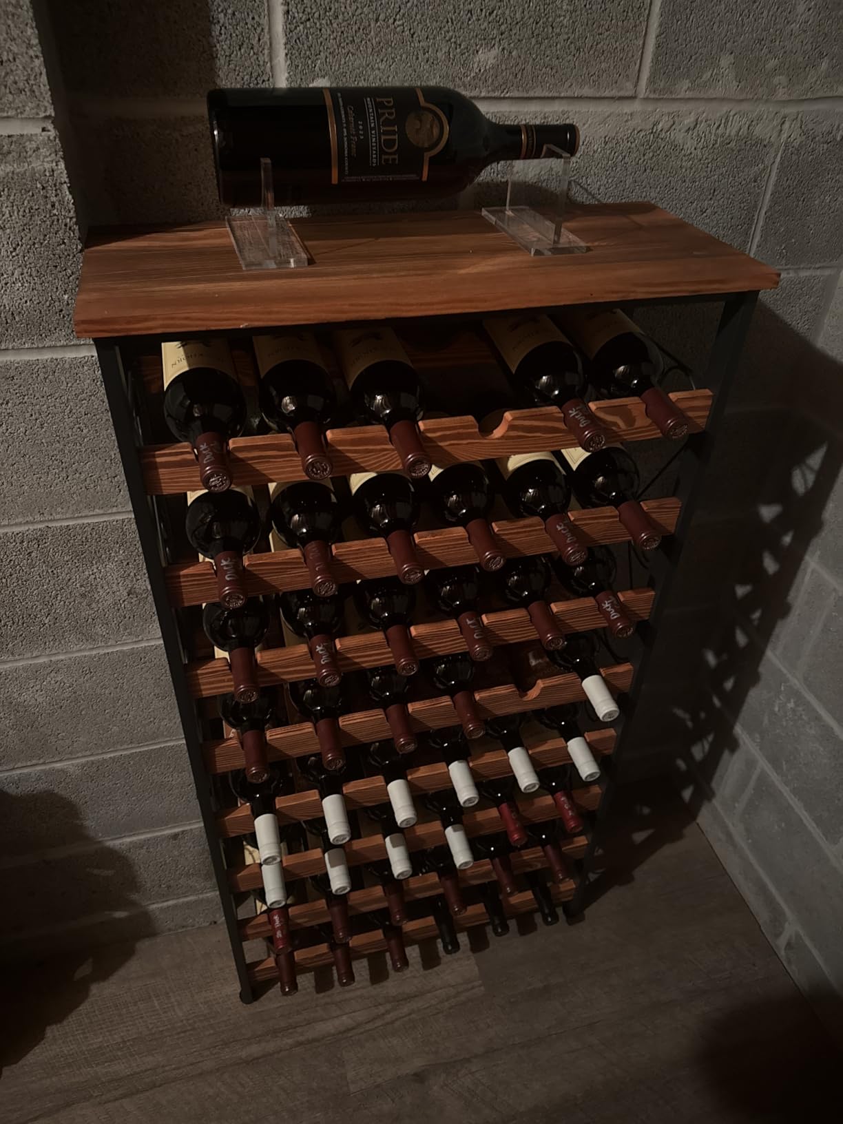 Sonyabecca 48 Bottle Wine Rack Freestanding Floor with Wood Top,8-Tier Wine Storage Shelf with Serving Station, Wine Holder for Kitchen, Bar, Dining Room, Home Bar Cabinet for Wine Bottles, No Wobble customer photo 2