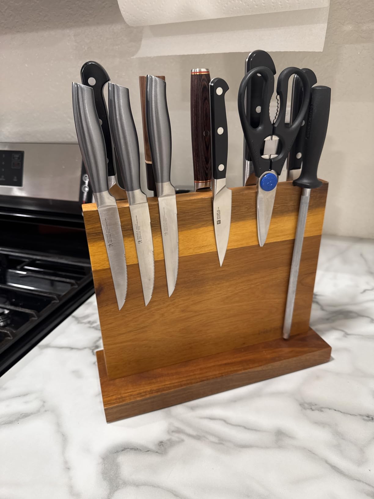Magnetic Knife Block - Magnetic Knife Holder - Magnetic Knife Stand- Cutlery Display Stand and Storage Rack customer photo 1