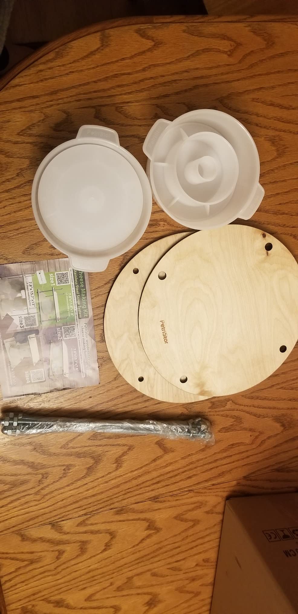 Wooden cheese press diameter 11.2 in and 2 cheese making forms 45 oz Pressure up to 50 Pounds - Complete Cheese Making Kit customer photo 1