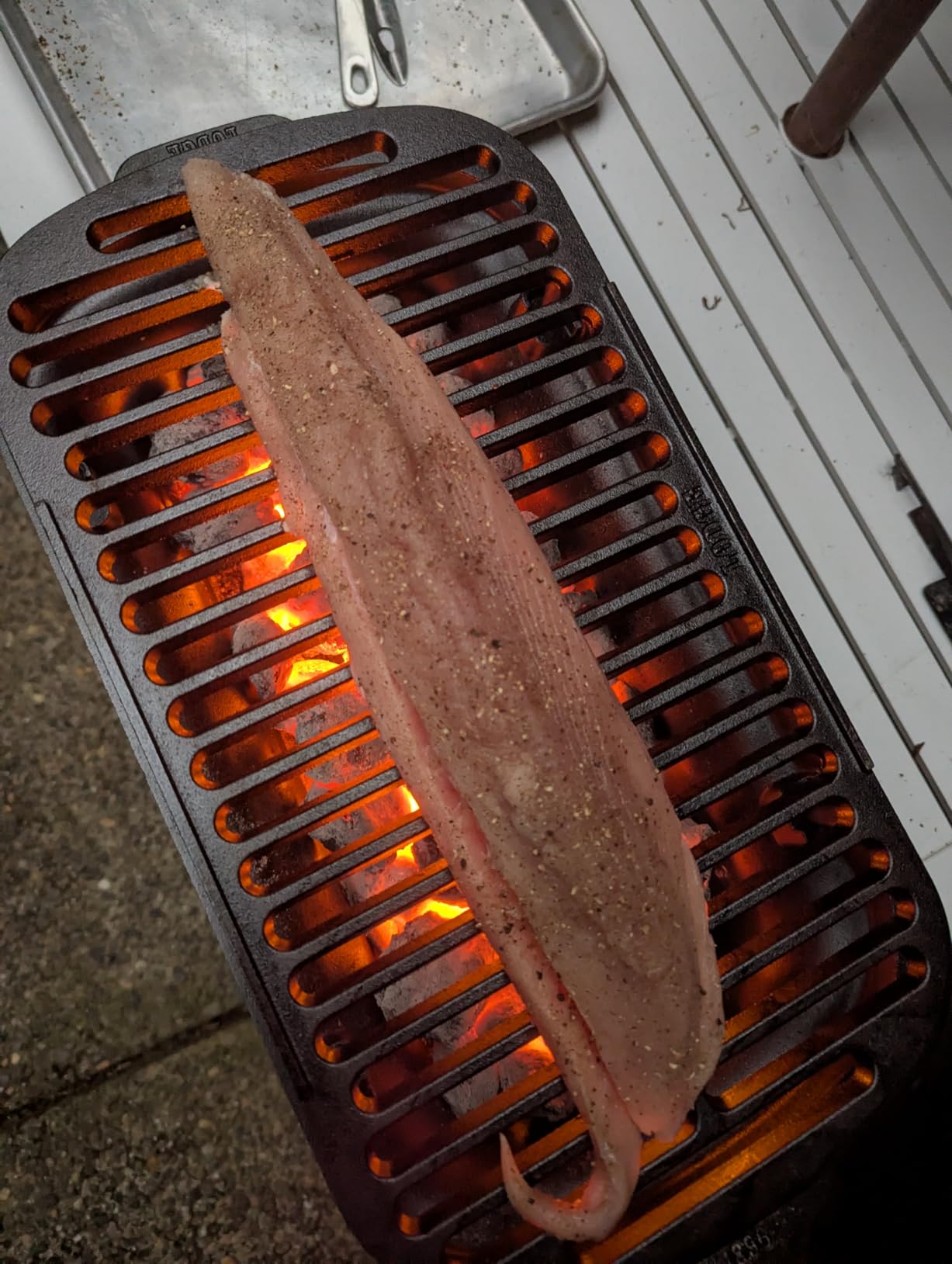 Lodge Sportsman's Pro Cast Iron Grill - Portable Charcoal Grill with Removable Grate & Dual Air Vents - Heavy-Duty Outdoor Cooking - 9 Inches x 16.75 Inches customer photo 2