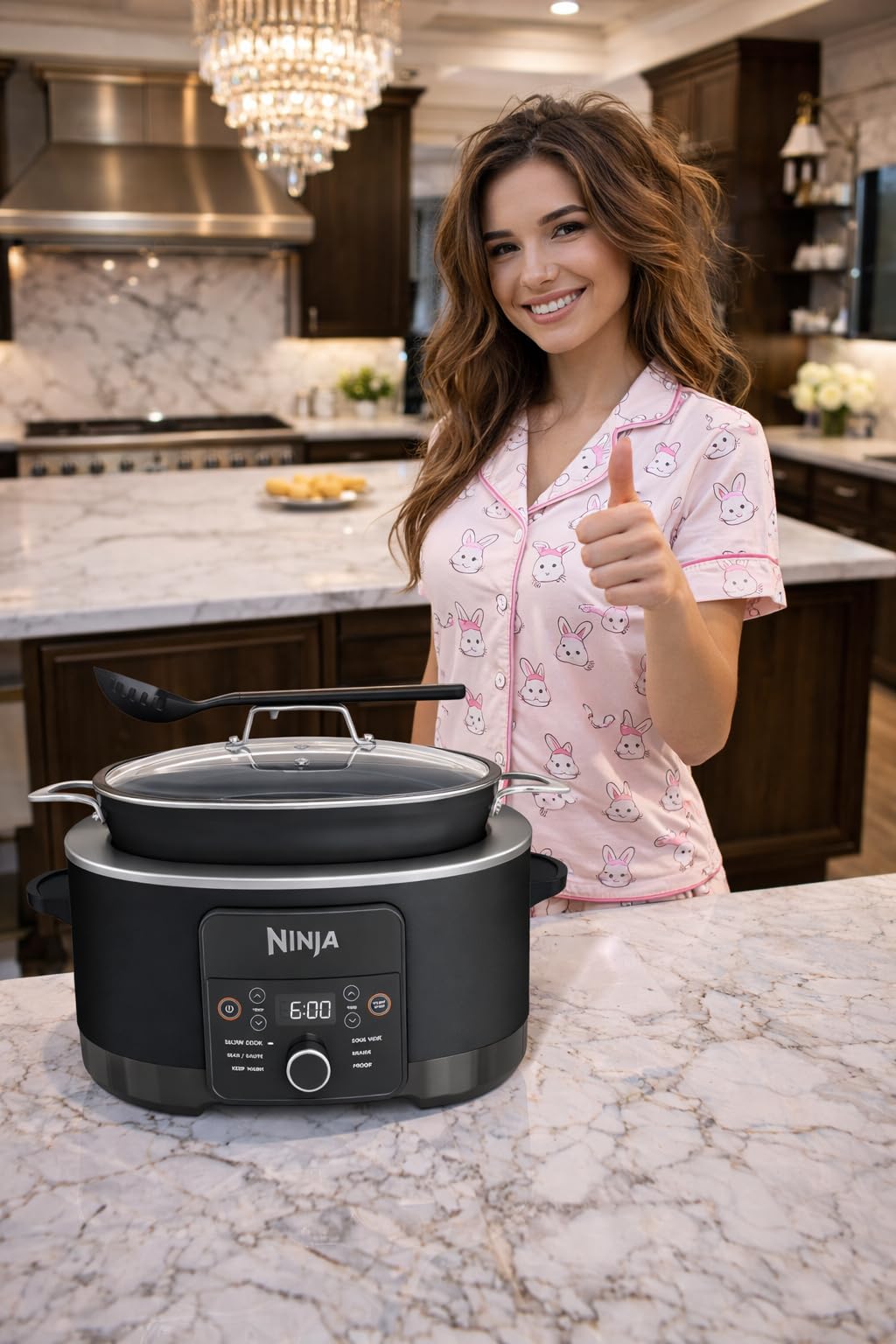 Ninja 14-in-1 PossibleCooker PRO, 8.5qt, Sous Vide, Proof, Bake, & Steam Multicooker, Slow Cooker, Dutch Oven, Glass Lid & Integrated Spoon, Nonstick, Oven Safe Pot 500F, Sea Salt Gray customer photo 1