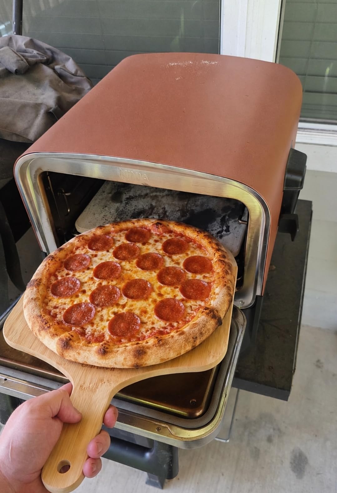 Pizza Peel 12 inch, Bamboo Pizza Paddle Spatula - Wooden Serving Board, Oven Accessory for Baking Homemade, Wood Cutting Board for Cheese Bread Fruit Vegetables customer photo 1