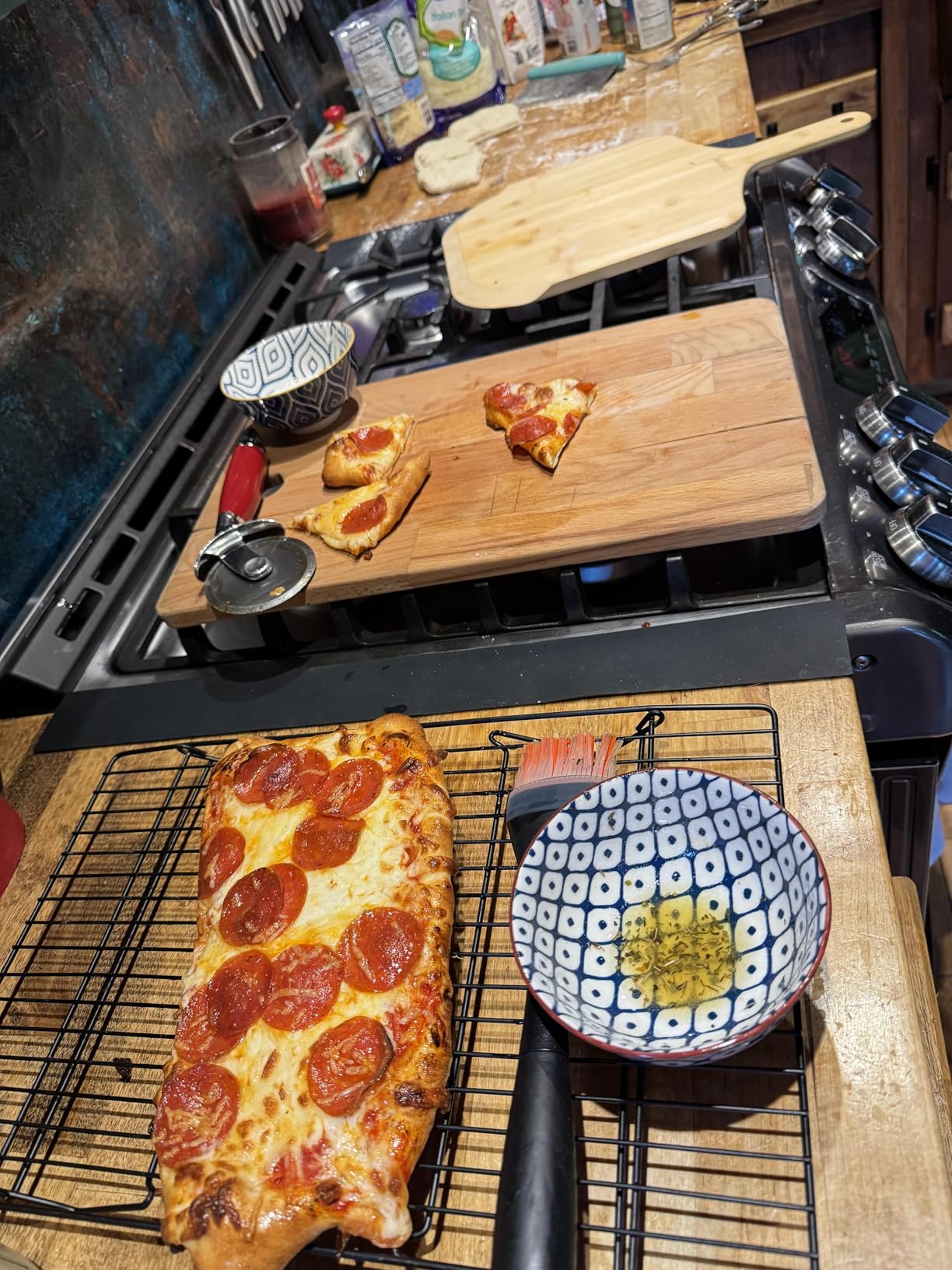 Pizza Peel 12 inch, Bamboo Pizza Paddle Spatula - Wooden Serving Board, Oven Accessory for Baking Homemade, Wood Cutting Board for Cheese Bread Fruit Vegetables customer photo 2