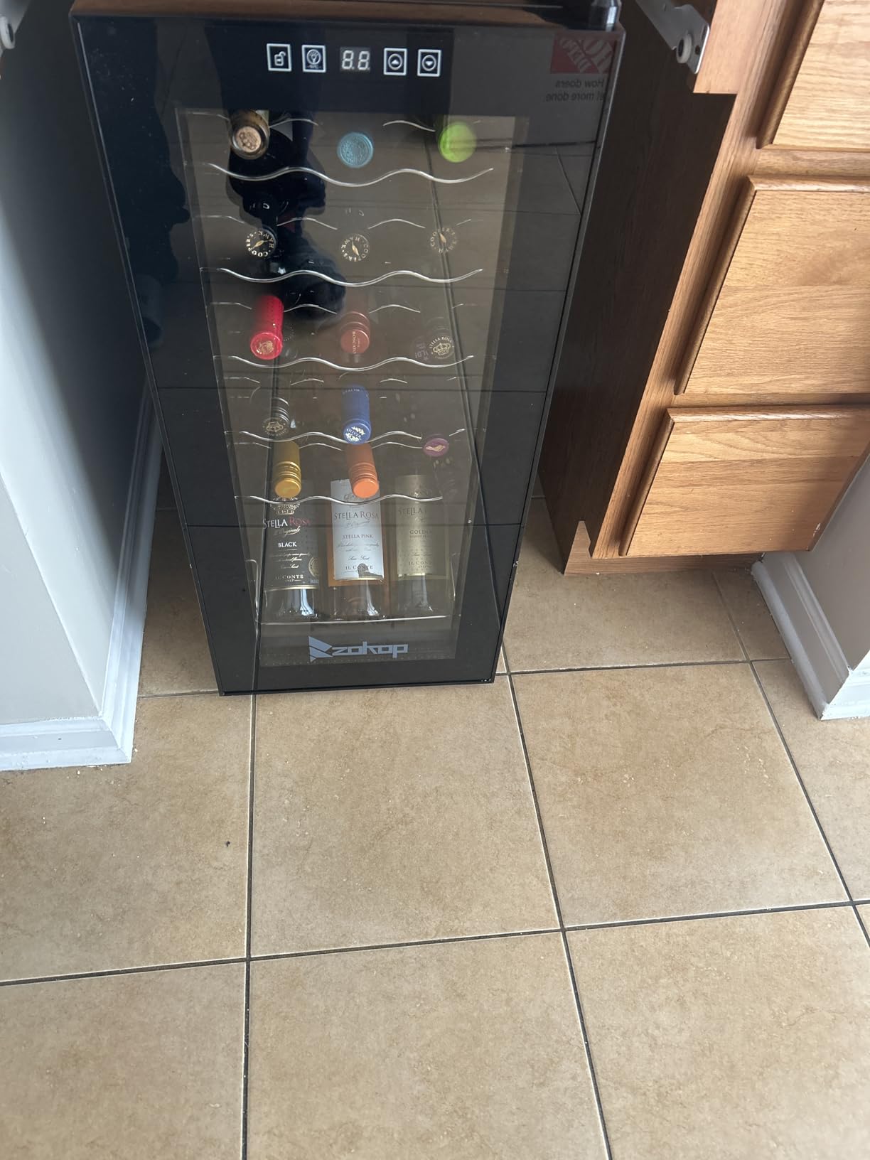 Winado 12 Bottle Compressor Wine Cooler Refrigerator w/Adjustable Temperature, Freestanding Compact Mini Wine Fridge with Digital Control & Removable Shelves customer photo 1