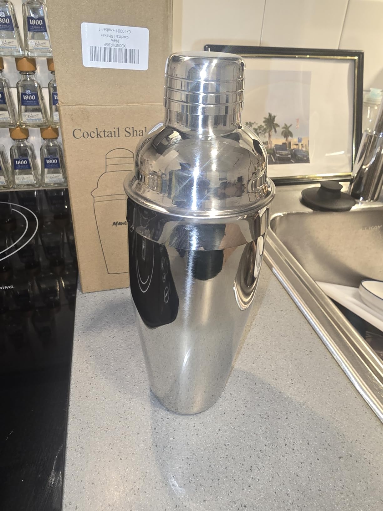 Cocktail Shaker 24oz Martini Shaker Drink Shaker Bar tools with Built-In Strainer for Bartender, Professional 18/8 Stainless Steel Margarita Mixer for Mixed Drinks customer photo 2