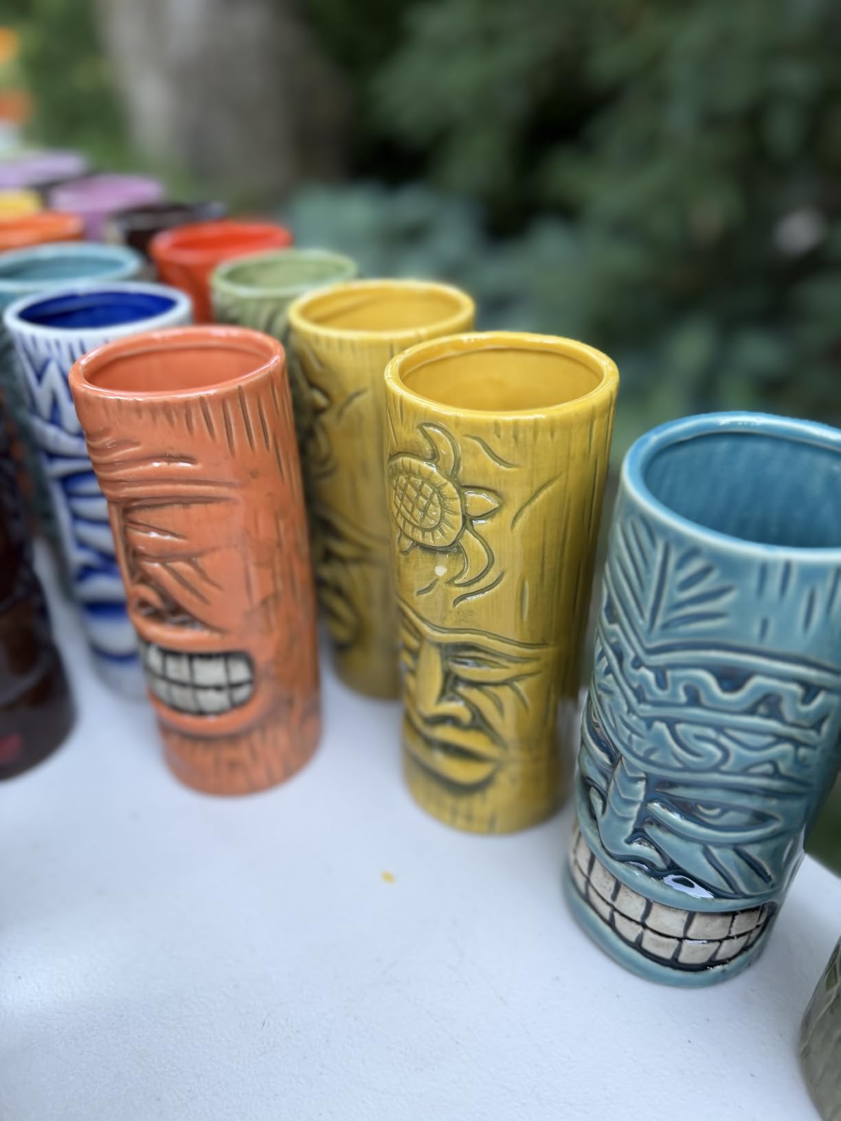 SuproBarware Tiki Mugs Set of 12 - Large Cocktail Tiki Glasses Hawaiian Party Cute Exotic Cocktail Glasses Hawaiian Ceramic Mug customer photo 1
