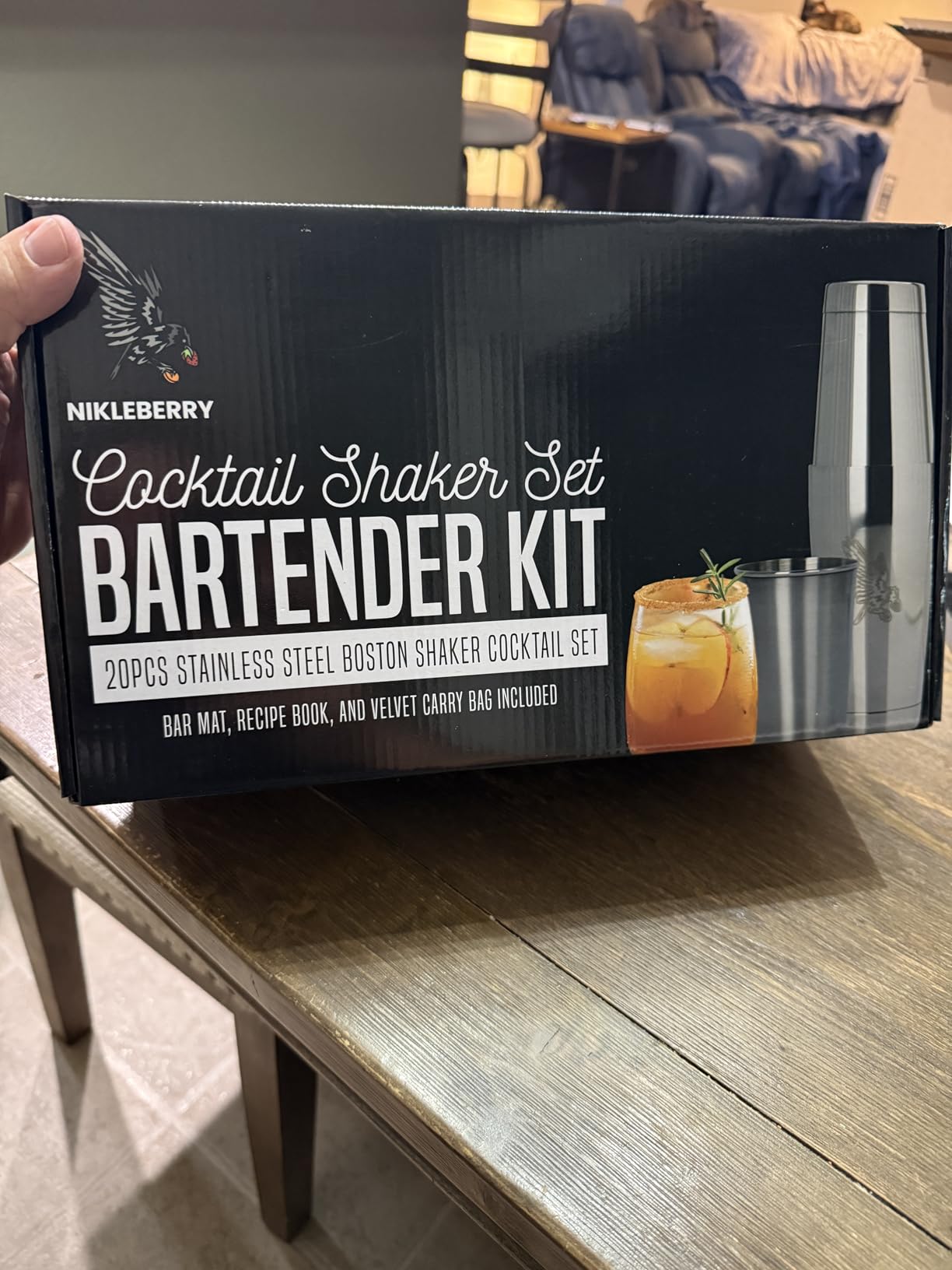 Premium 18-Piece Bartender Kit - Mixology Cocktail Shaker Set with Modern Bamboo Stand, Weighted Boston Shaker, Bar Mat & Recipe Book | 304 Stainless Steel Home Bar Accessories customer photo 2