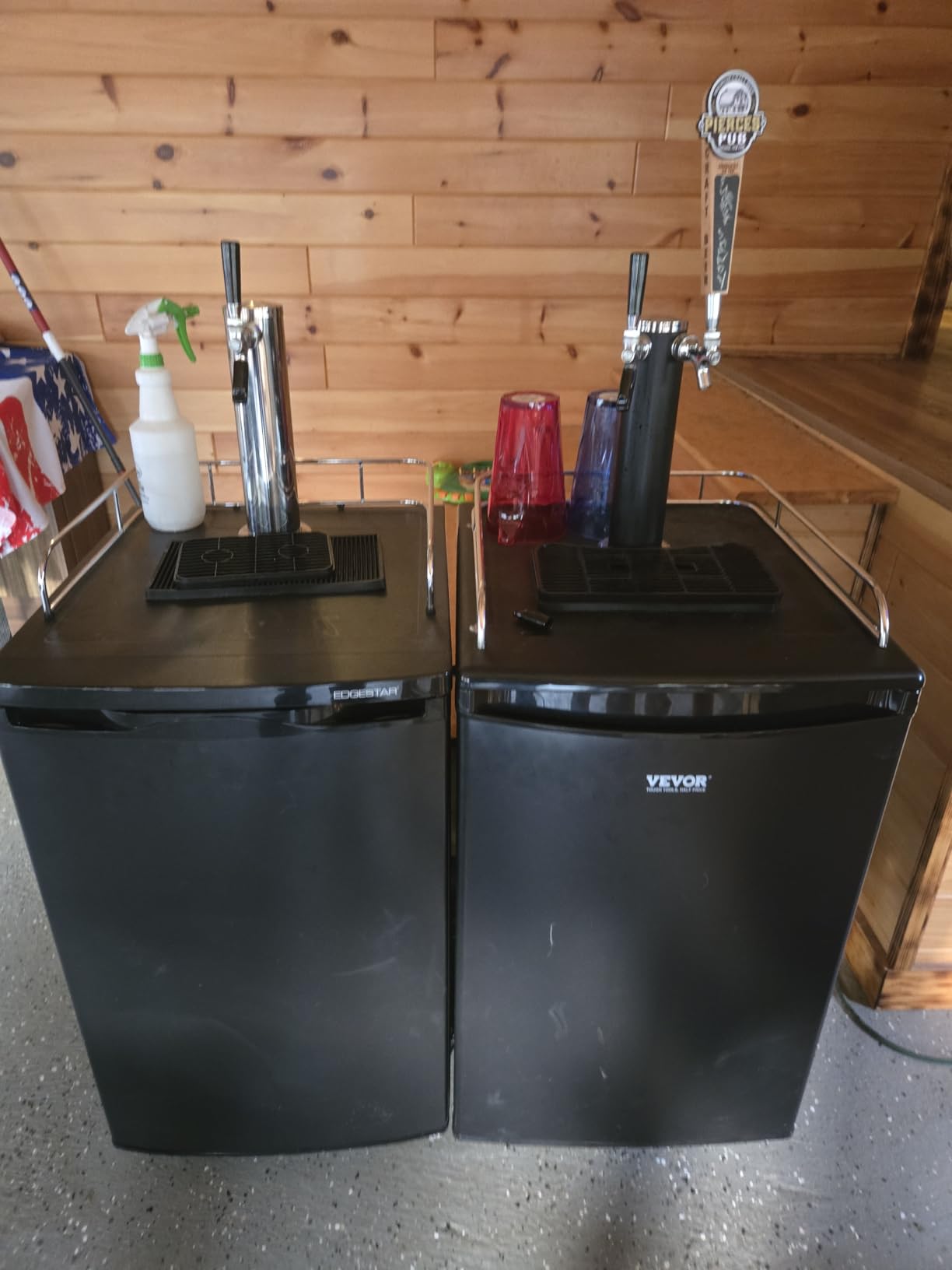 VEVOR Beer Kegerator, Dual Tap Commercial Draft Beer Dispenser for D System, Full Size Keg Refrigerator with 5lbs CO2 Tank, Black customer photo 2