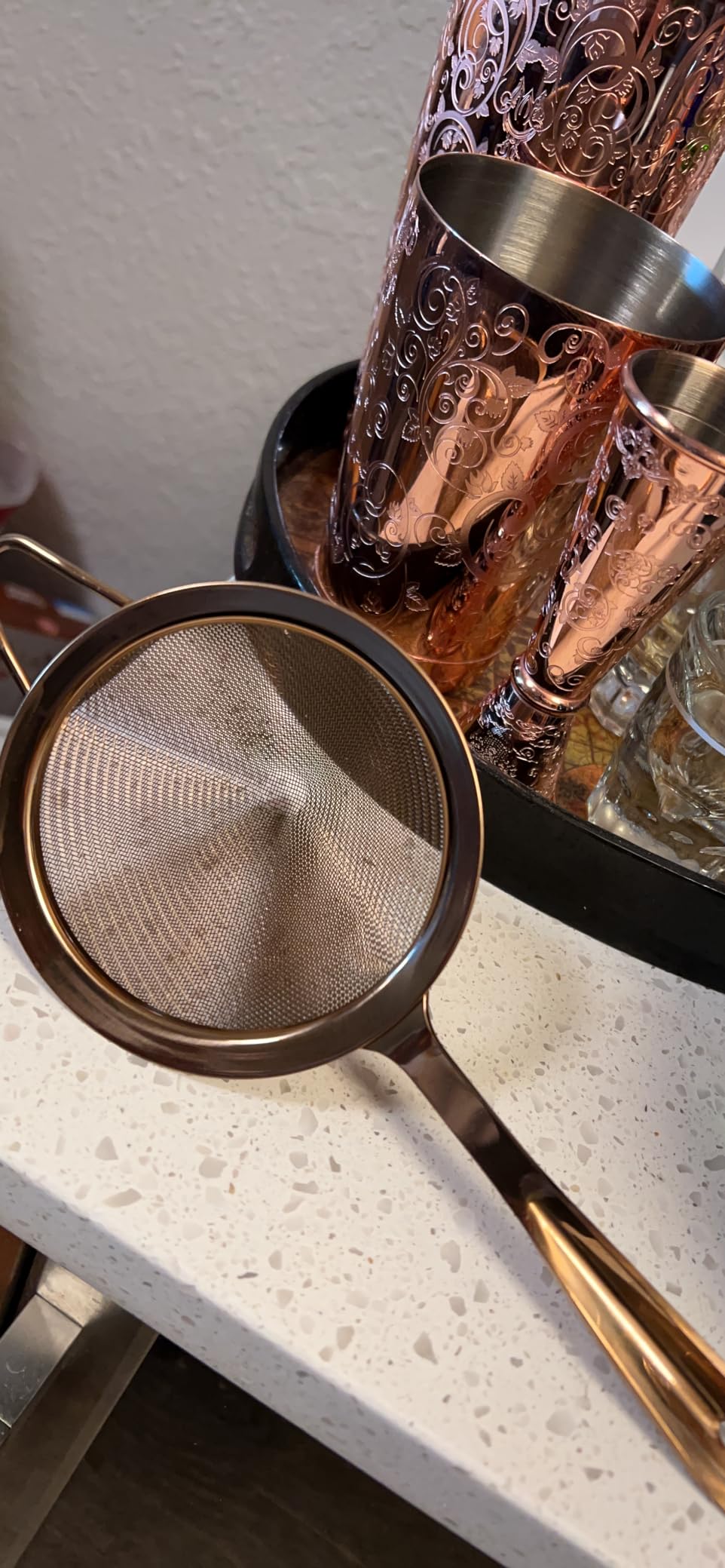 A Bar Above Antique Copper Conical Mesh Strainer, Fine Cocktail Sieve for Bartenders and Chefs customer photo 1
