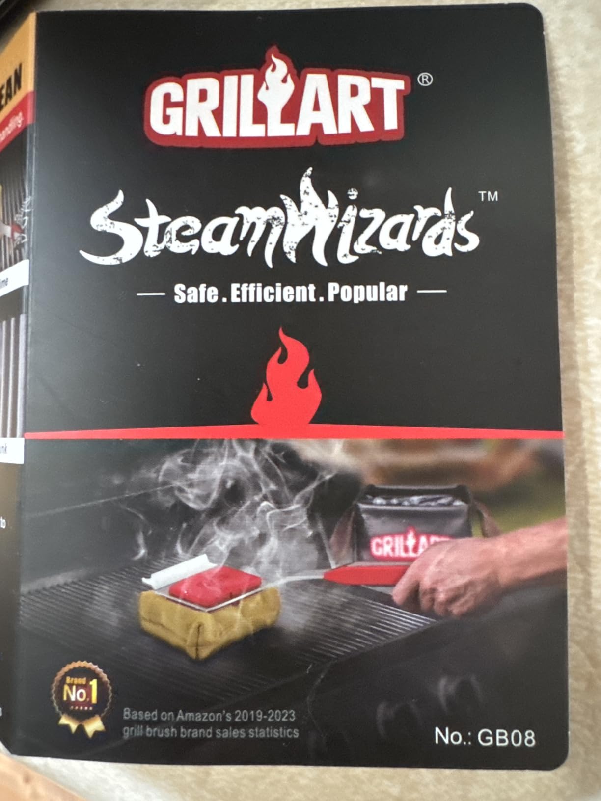 GRILLART Grill Brush Bristle Free. SteamWizards BBQ Replaceable Cleaning Head, Unique Seamless-Fit Scraper Tool for Cast Iron/Stainless-Steel Grates, Safe Barbecue Grill Cleaner-Red customer photo 2
