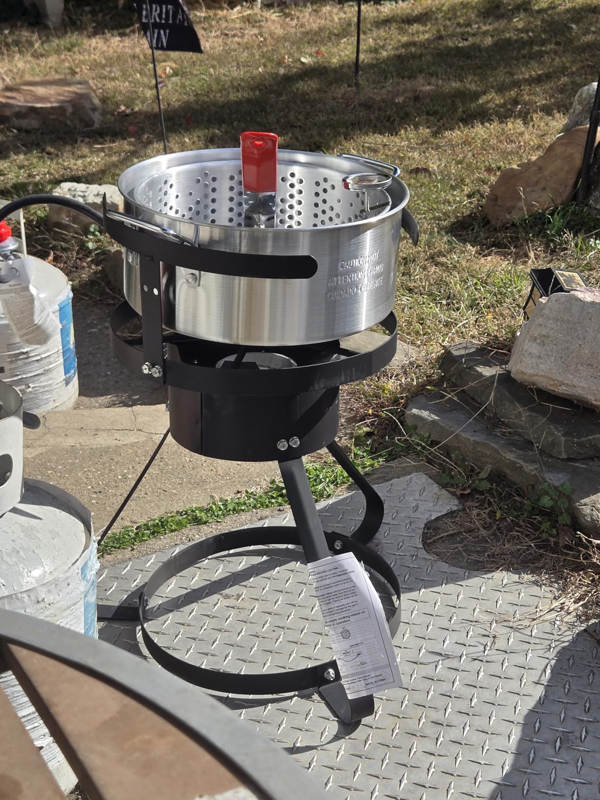 VEVOR Turkey Deep Fryer, 30-qt Turkey & 10-qt Outdoor Aluminum Seafood Boiling Kit, Fish Steamer Cooker Set, 54,000 BTU Burner Propane Gas Boiler customer photo 1
