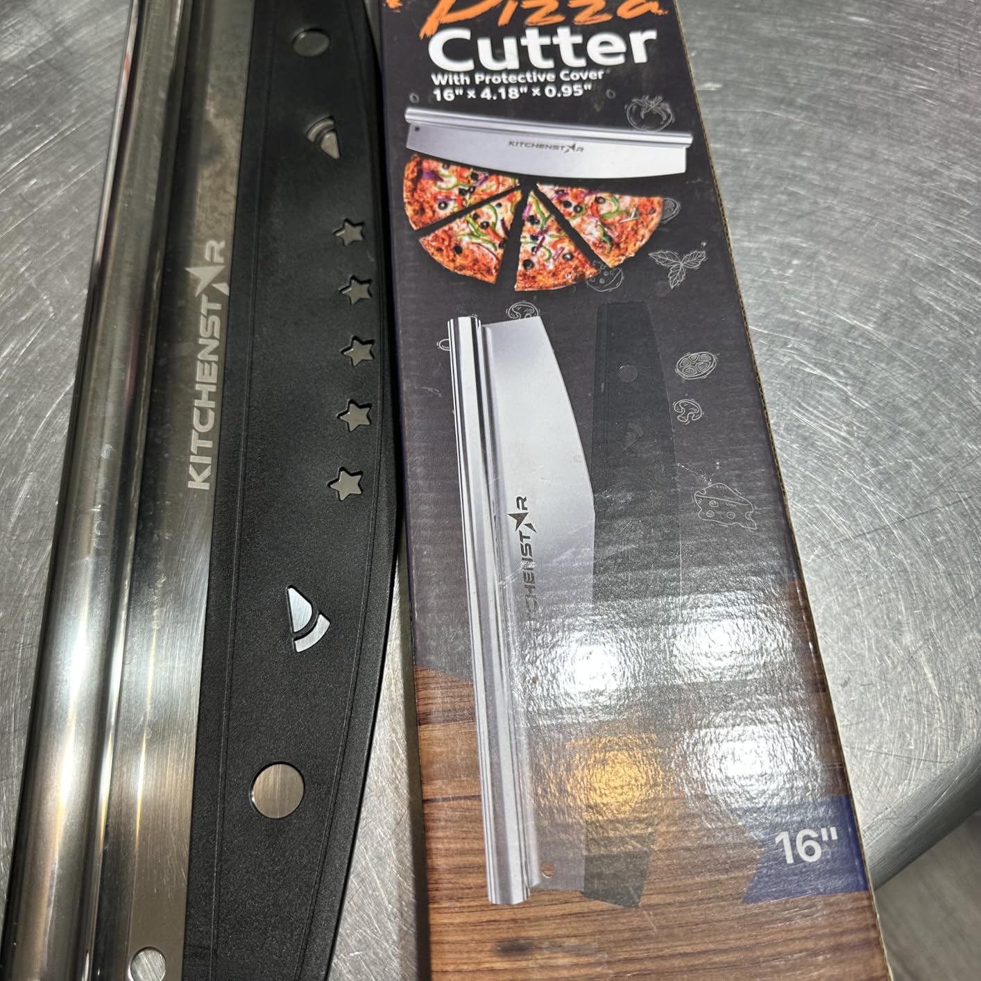 KitchenStar 16-inch Pizza Making Set, 6 PCS - Pizza Stone + Stainless Steel Rack, Acacia Wood Pizza Peel, Pizza Cutter Rocker + Protective Cover, Metal Brush - Oven & Grill Accessories Kit customer photo 2