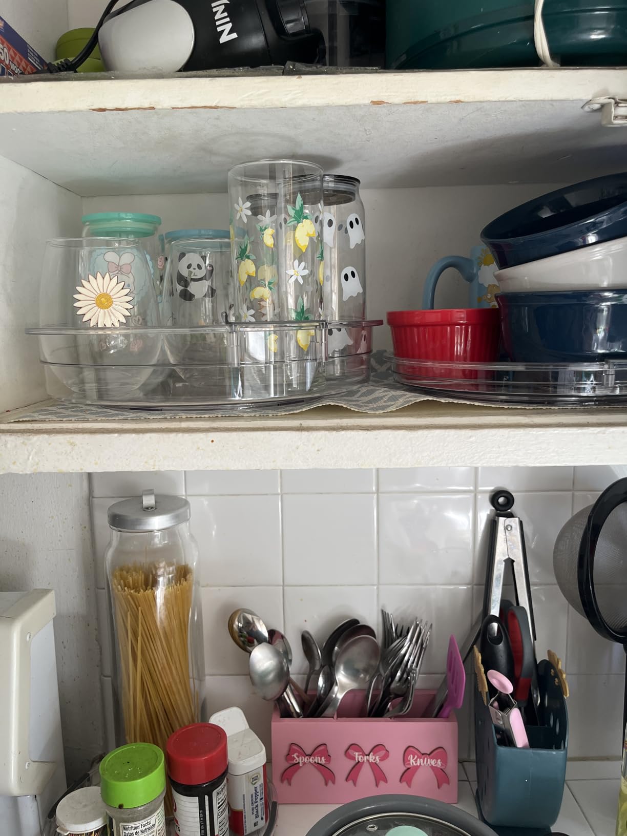 LAMU 3 Pack Lazy Susan Organizer Turntable for Cabinet, Pantry Organizers and Storage, Rotating Condiment Organizer for Kitchen, Table Top, Fridge, Countertop, Spice Organization, 9.25'' 10.6'' 12'' customer photo 2