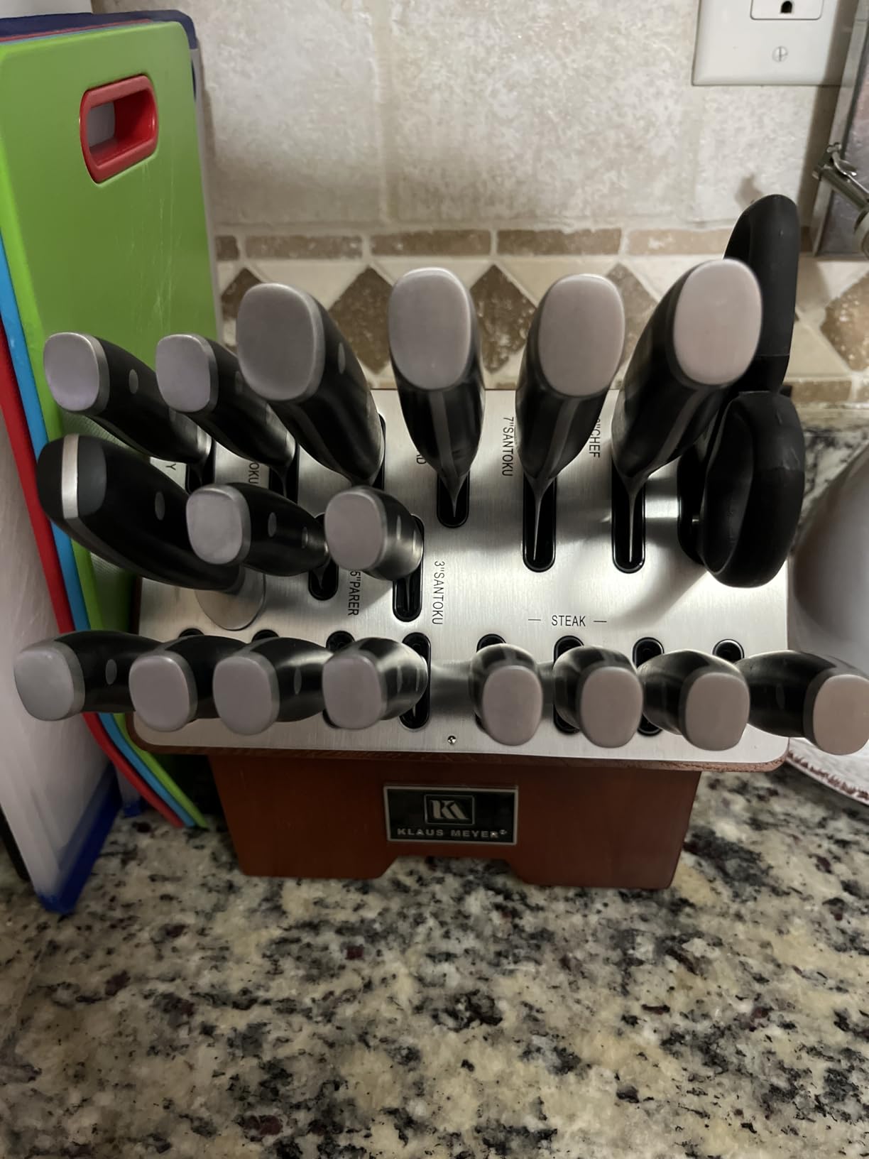 Klaus Meyer 19-Piece Knife Block Set with Sharpener, High Carbon German Stainless Steel, Full-Tang Handles customer photo 1