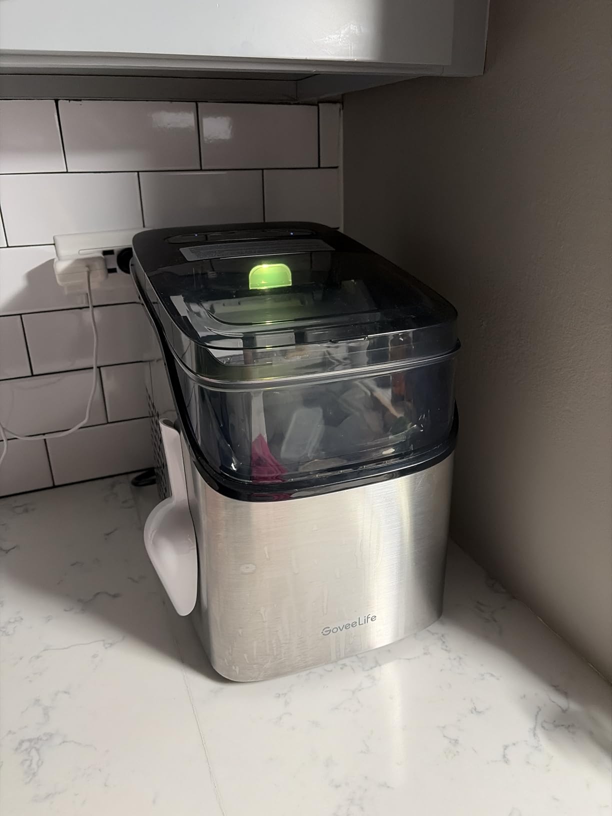 GoveeLife Smart Ice Maker Countertop, Portable Ice Machine with Voice Control, 9 Ice Cubes in 6 Minutes 3 Sizes, 26lbs/24Hrs, Self Cleaning RGB Lights, Quiet Ice Maker with Scoop for Kitchen Silver customer photo 2