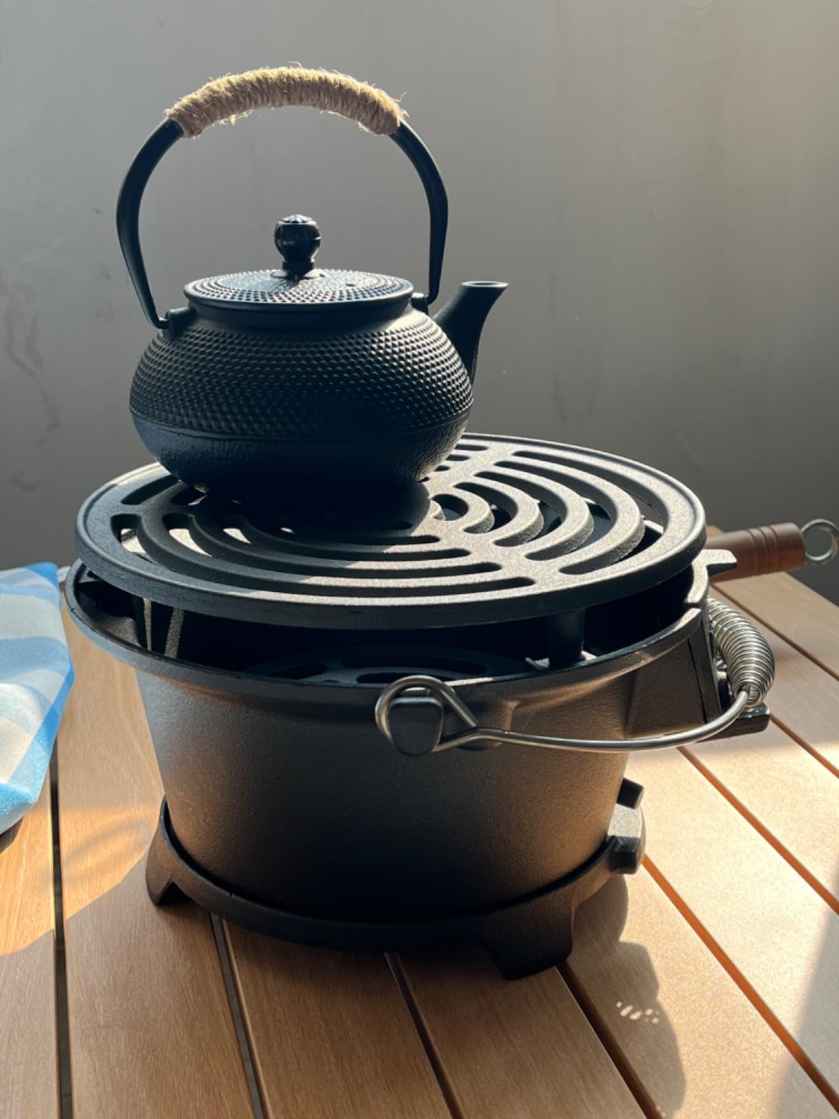 IronMaster Hibachi Grill, 100% Cast Iron, Tabletop Small Portable Charcoal Grill for Outdoor Camping - 2 Heights, Air Control, Coal Door, Ideal for 2 People customer photo 1