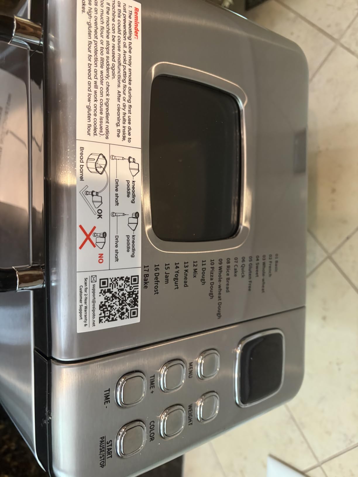 2LB Bread Maker, 17 in 1 Automatic Stainless Steel Bread Machine | Non-stick, Beginner-Friendly Controls, 15 Hour Timer, Easy to Clean Low Noise, High Success Rate for Homemade, LCD Display customer photo 2