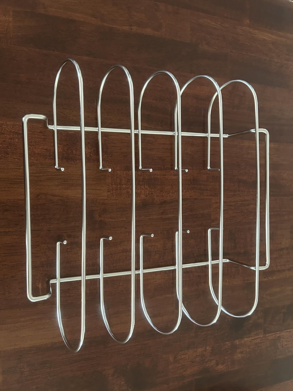 Amazon Basics Stainless Steel Rib Rack for Smoking and Grilling, Holds up to 4 Full Racks, Dishwasher-Safe BBQ Accessory, Silver, 1-Pack customer photo 1
