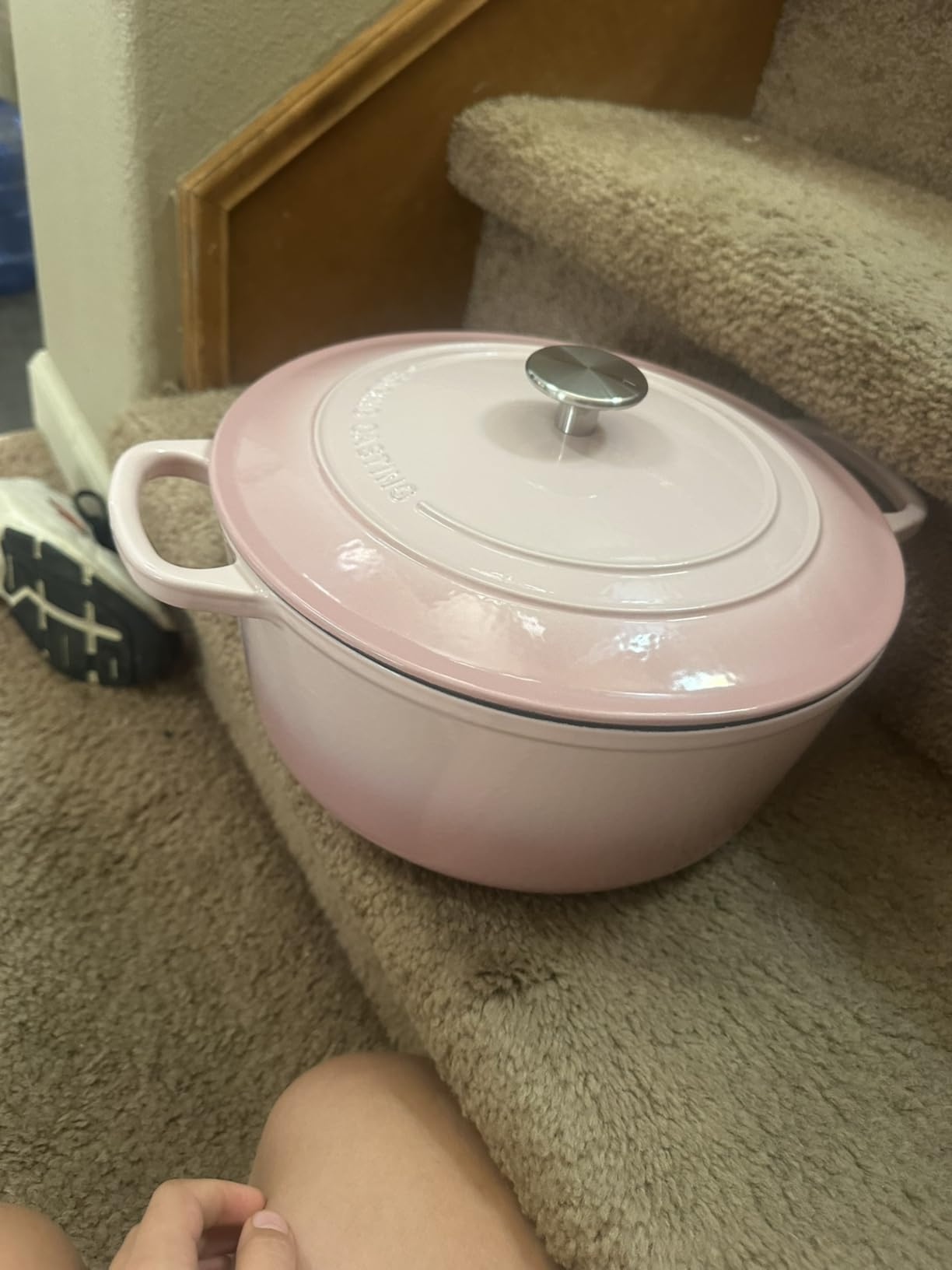 EDGING CASTING Enameled Dutch Ovens Cast Iron Dutch Oven Pot with Lid for Bread Baking, Cook, Dual Handle, 5.5 Quart, Seasalt customer photo 1