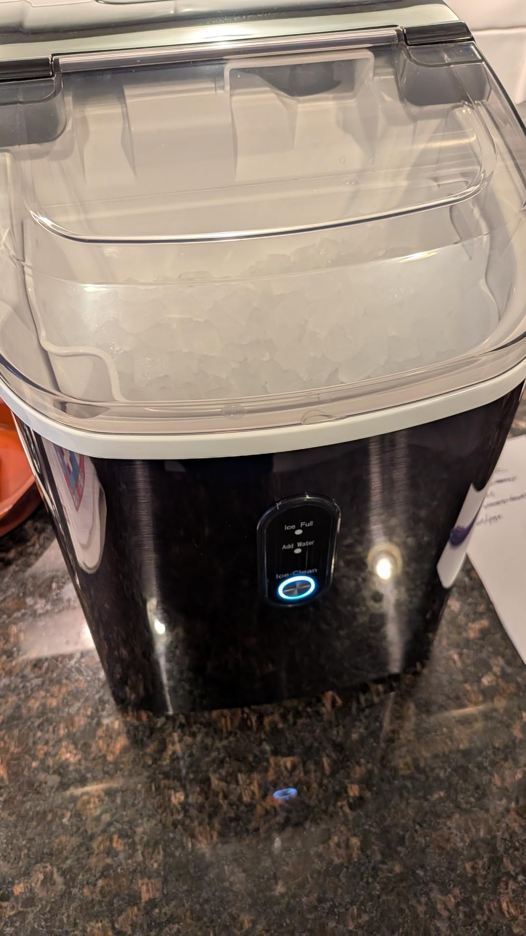 Antarctic Star Nugget Ice Maker Countertop with Soft Chewable Ice, Portable Sonic Ice Maker with Basket and Scoop, Removable Top Cover, Auto-Cleaning for Home/Party/RV/Camping (Stainless Steel Silver) customer photo 1