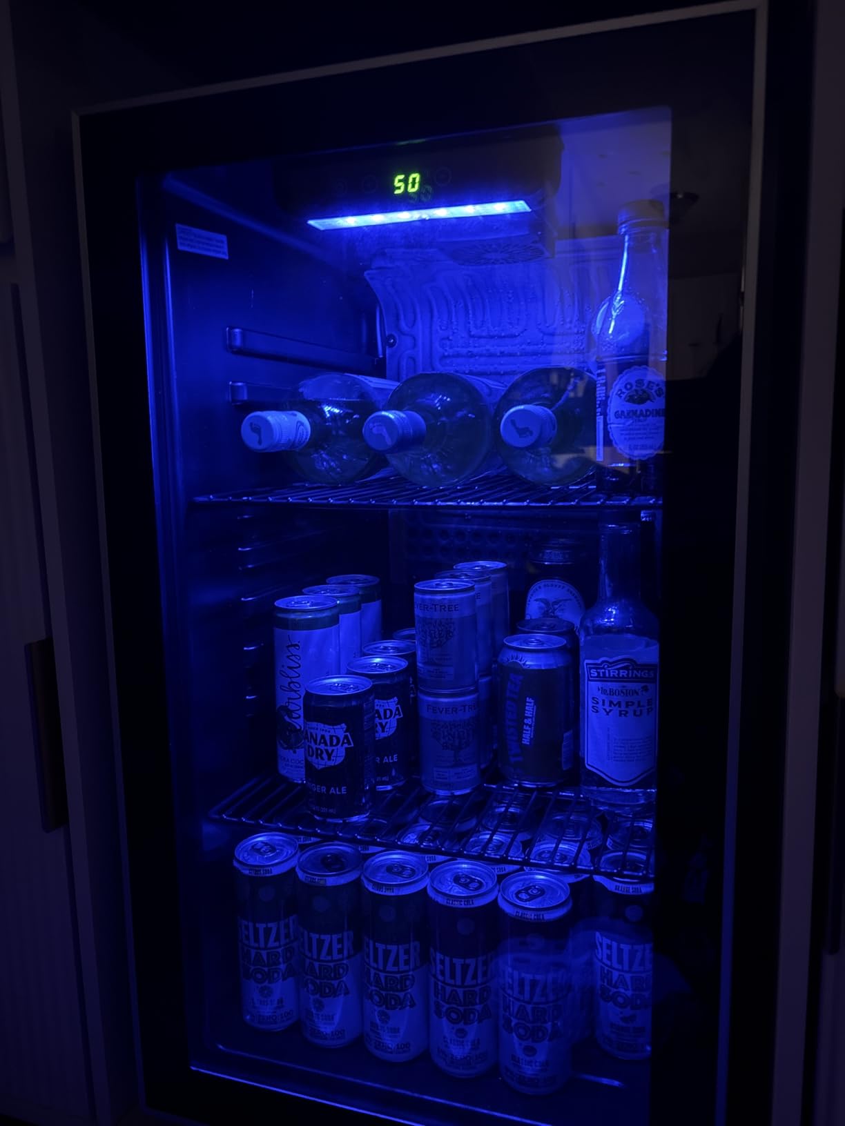 Antarctic Star 0.6Cu. Ft. Freestanding Counter-top Wine Cellar Mini Fridge, 4-Bottle Red Wine Beverage Refrigerator, Quiet, Portable, LED Light and Display, 40-61 F, Black customer photo 2