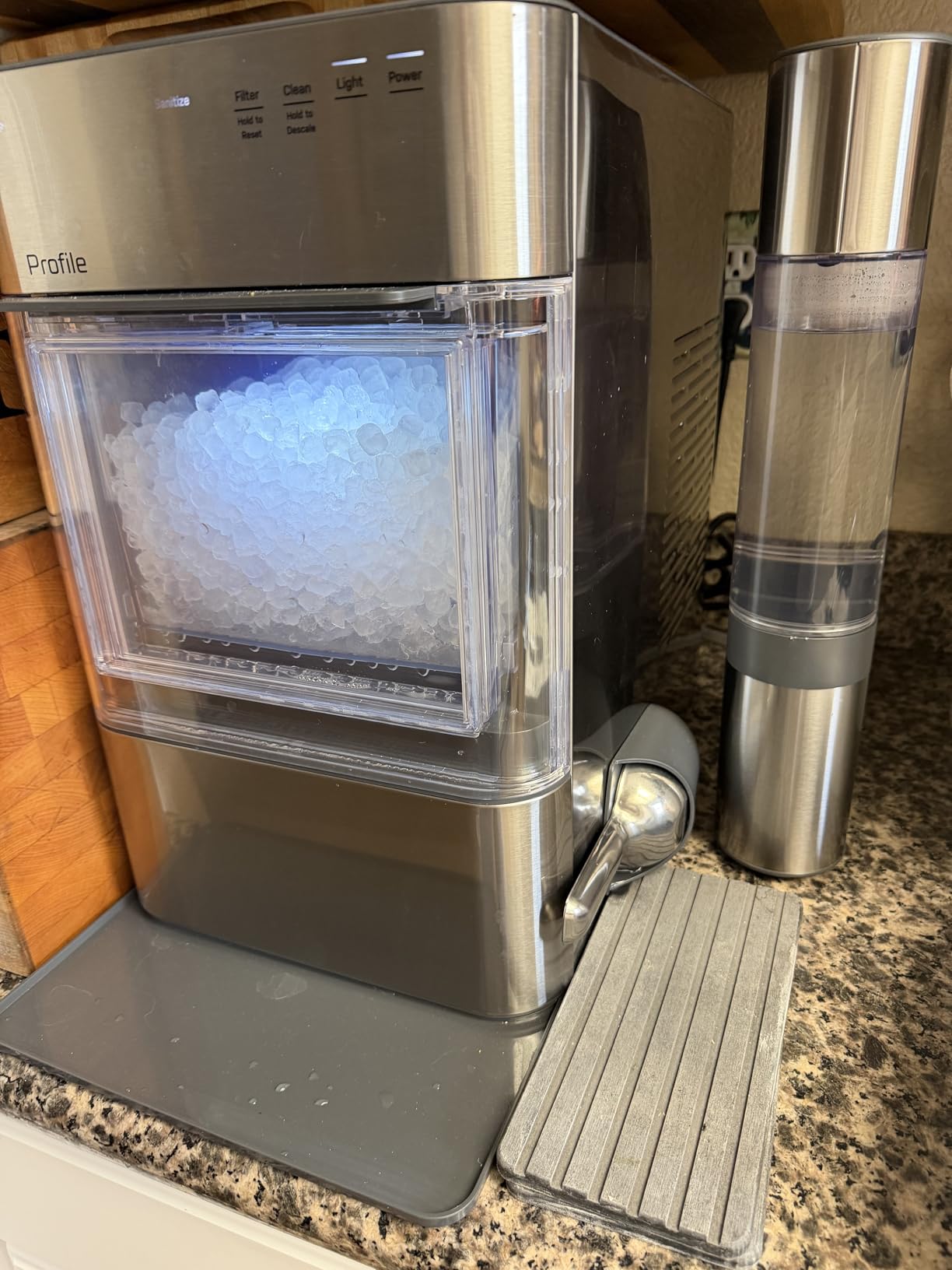 GE Profile Opal 2.0 Ultra Nugget Ice Maker with .75 Gallon Side Tank and Scale Inhibiting Filter, Scoop Included, 38 lbs in 24 Hours, Pellet Ice Machine with WiFi & Smart Connected, Stainless Steel customer photo 2