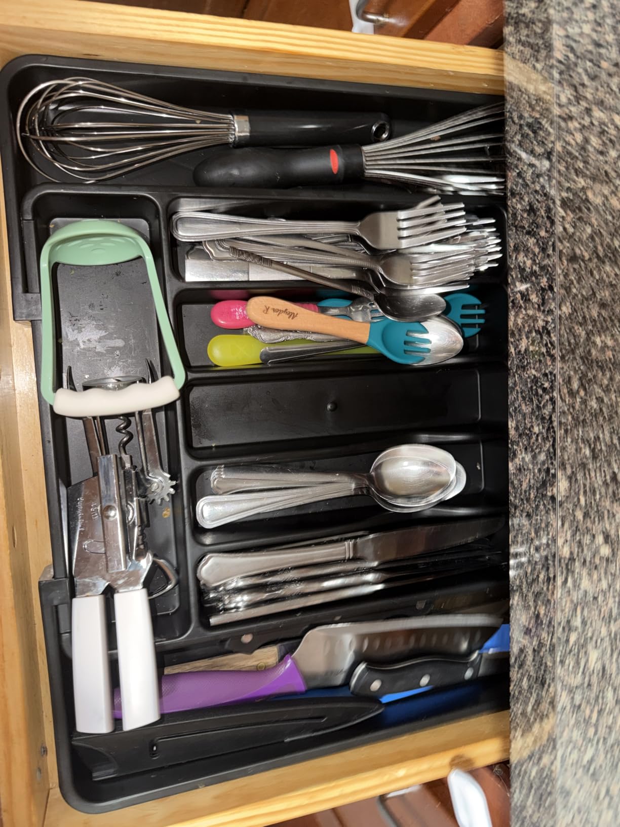 ukeetap Extra Large Expandable Silverware Organizer, Flatware Tray, Black customer photo 1