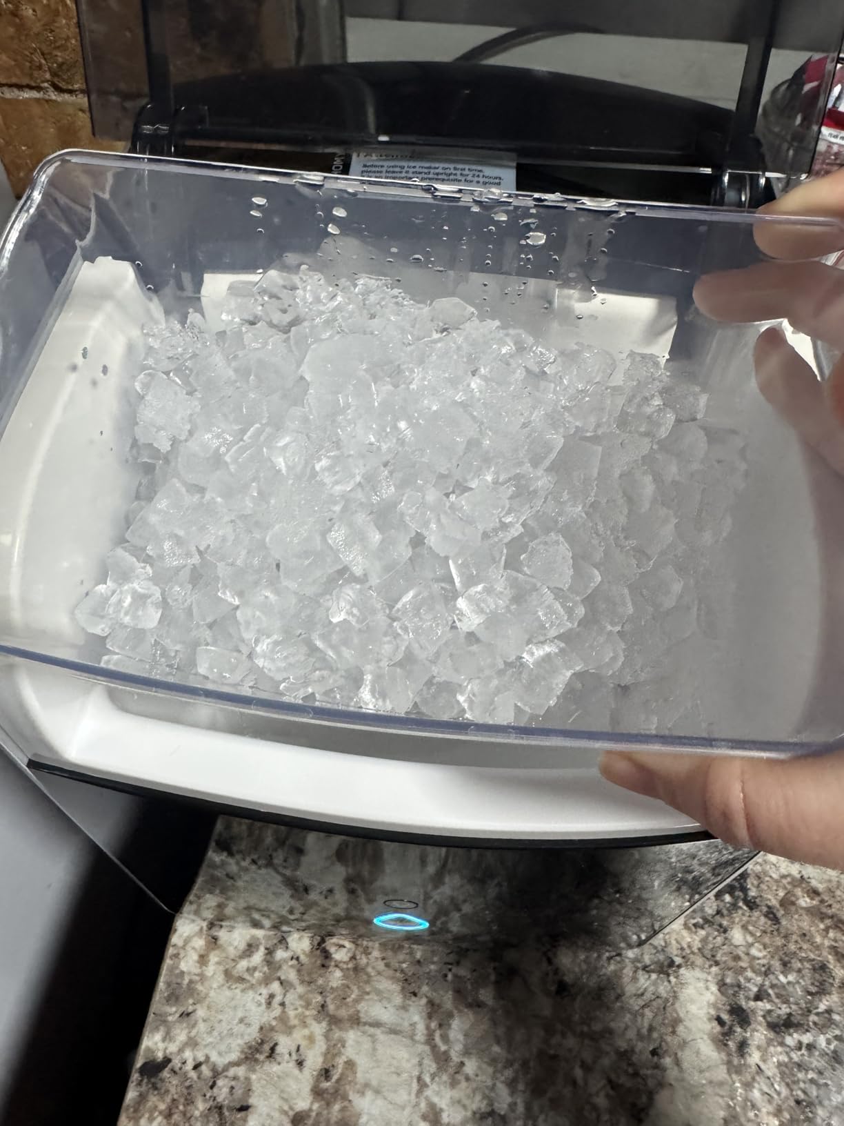 EUHOMY Smart Nugget Ice Maker Countertop, Pebble Ice Maker Machine with APP/Alexa Control, 40lbs/24H, Ready in 7 Mins, Self-Cleaning, Portable Sonic Ice Makers with Hanging Ice Scoop for Home/Office customer photo 1