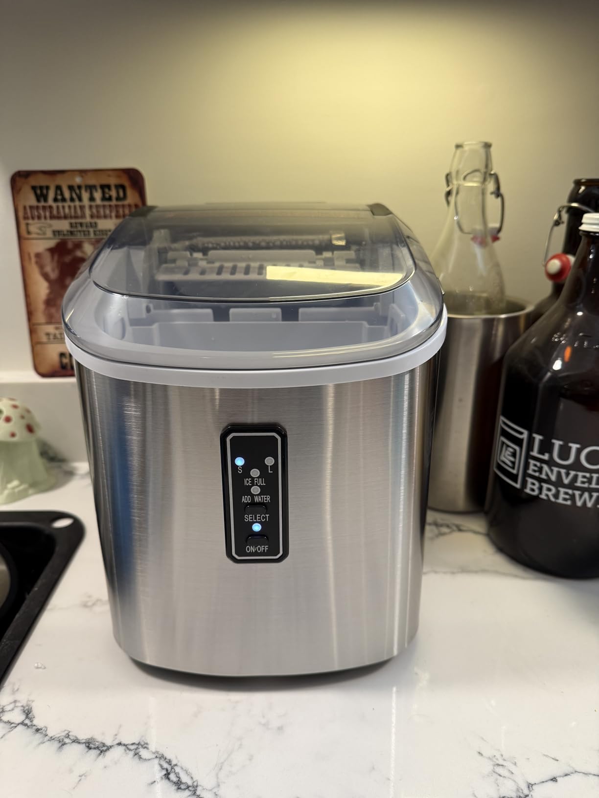 EUHOMY Smart Nugget Ice Maker Countertop, Pebble Ice Maker Machine with APP/Alexa Control, 40lbs/24H, Ready in 7 Mins, Self-Cleaning, Portable Sonic Ice Makers with Hanging Ice Scoop for Home/Office customer photo 2