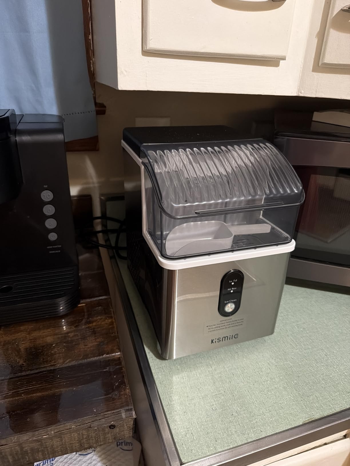 Kismile Nugget Ice Makers Countertop, Portable Ice Machine with Crushed Ice, 35lbs/Day, Self-Cleaning, One-Click Operation for Home Use (Silver) customer photo 2