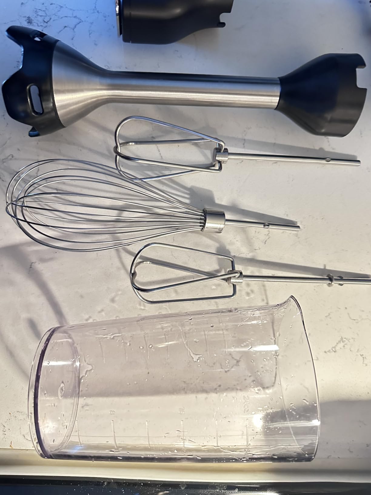 Ninja Immersion Blender & Whisk, 4 Speeds, 4oz Cup, Deep Navy, CI201ND | SplatterShield & PanProtect for mess-free blending. 4 speeds, 4-cup blending vessel, dishwasher safe, 5-ft cord. customer photo 2