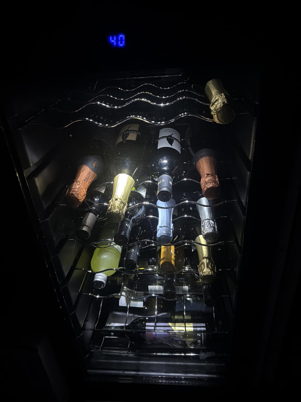 24 Bottle Mini Fridge, Small Freestanding Wine Cooler Refrigerator for Red and White with 40-66F Digital Temperature Control Glass Door customer photo 1