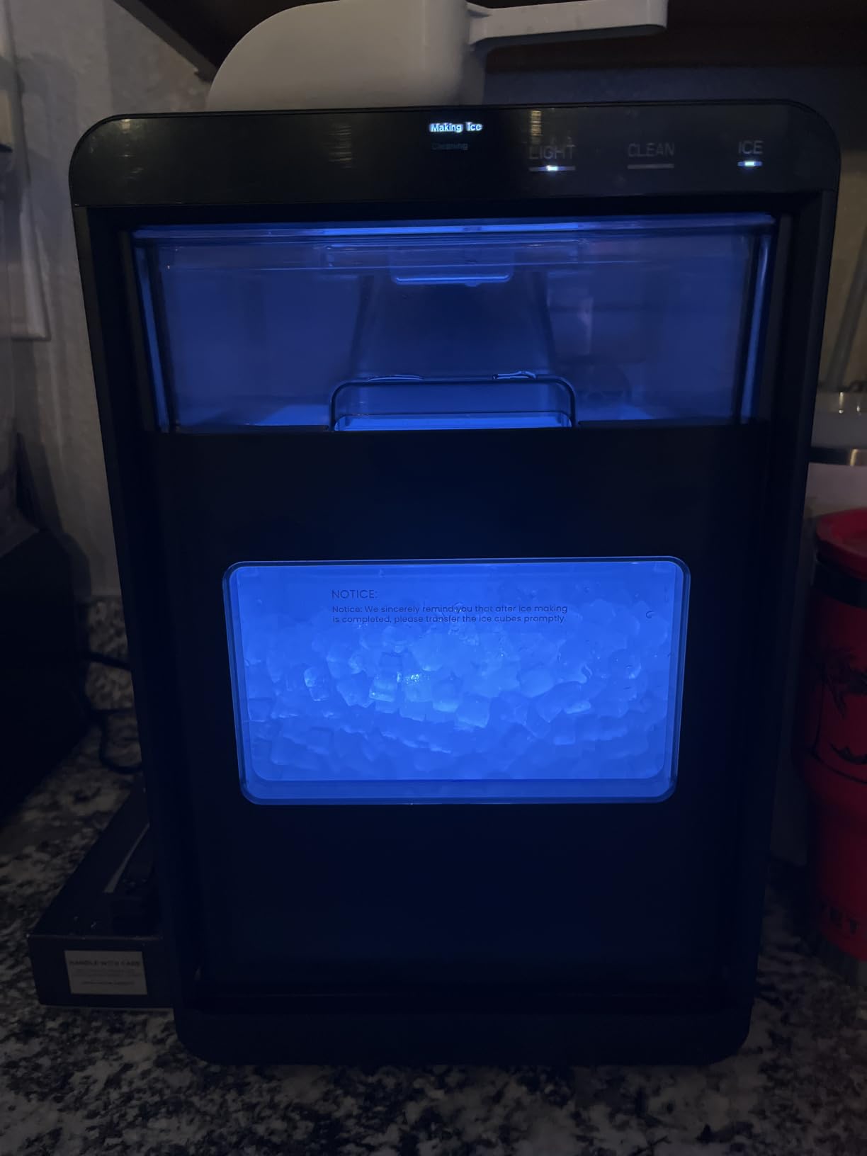 EUHOMY Nugget Ice Maker Countertop, 40Lbs/24H Pebble Ice Maker Machine, Self-Cleaning Countertop Sonic Ice Makers with Ice Scoop&Basket, Pellet Ice Maker Machine for Home/Kitchen/Office customer photo 2