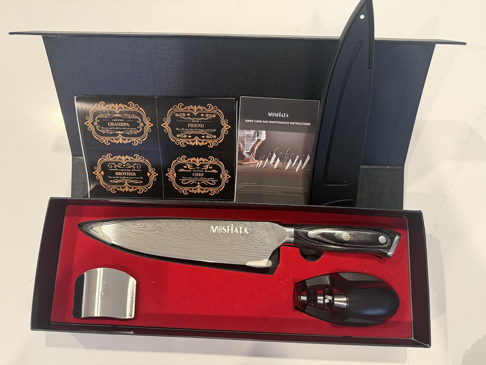 MOSFiATA 4 Inch Paring Knife, Kitchen Knife Fruit Knives with Sheath, German High Carbon Stainless Steel EN1.4116 Precision Cooking Vegetable Knife for Carving, Peeling, Trimming customer photo 1