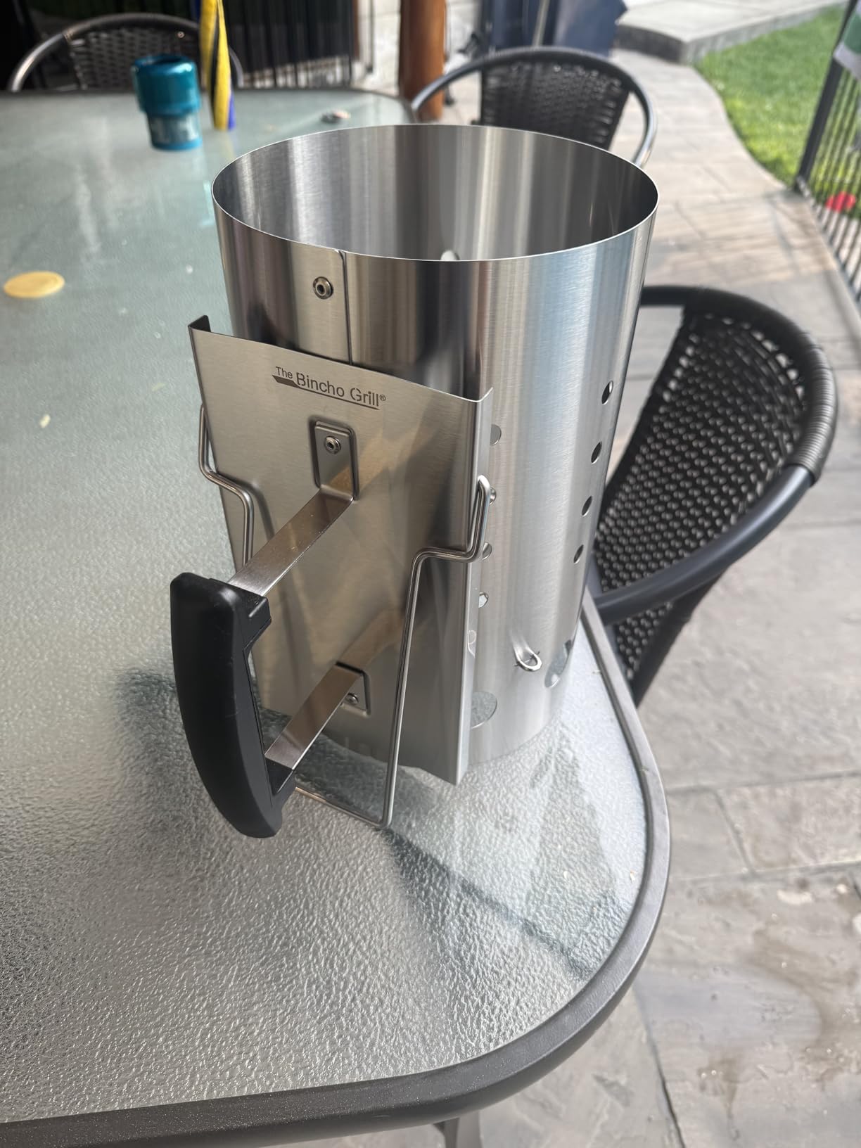 The Bincho Grill Stainless Steel Charcoal Chimney Starter - Perfect for Binchotan Charcoal & All Lump Charcoals, Built for Extreme Heat, Rust Resistant, Heat Shield Handle customer photo 2