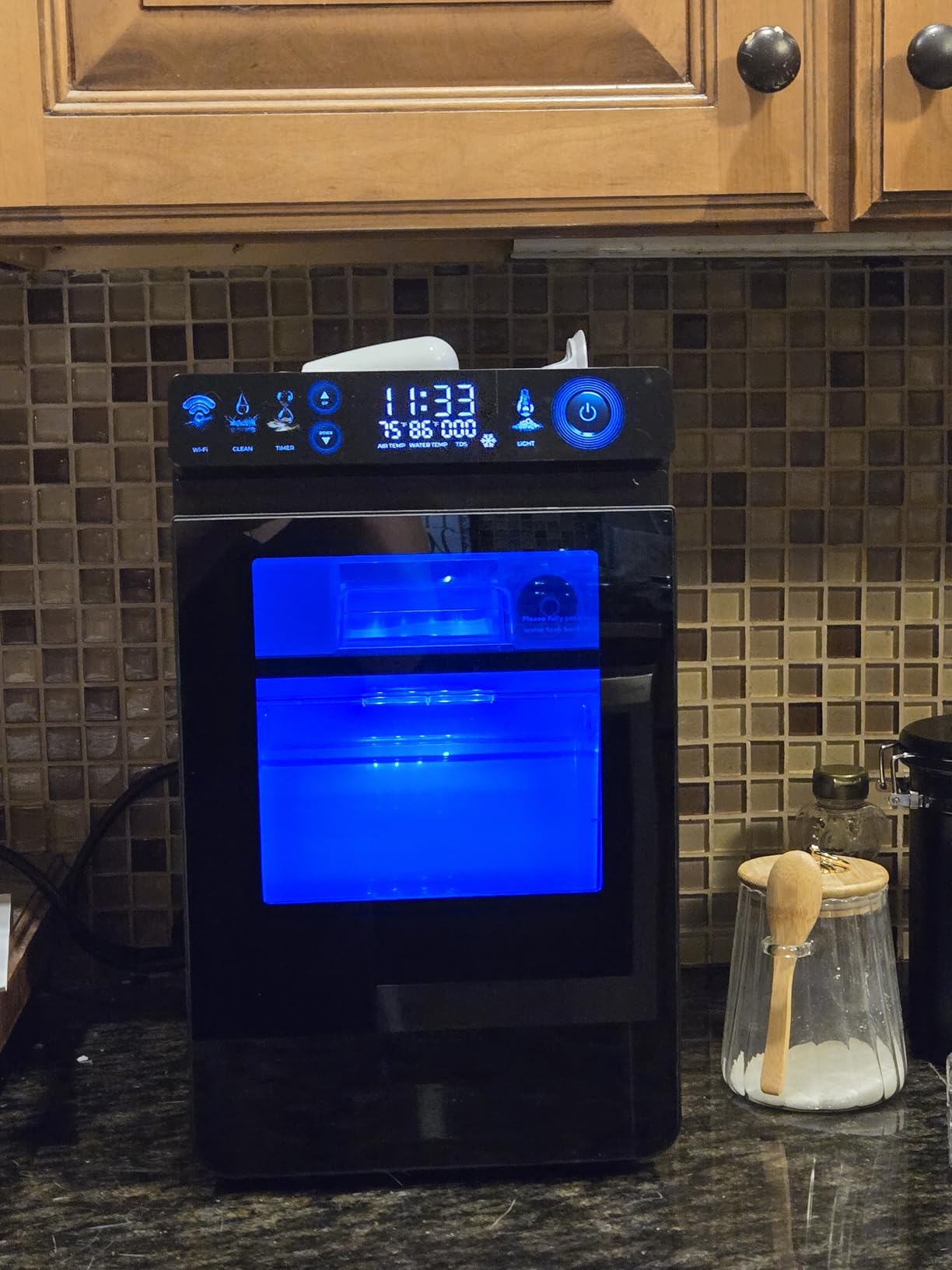 ecozy Nugget Ice Maker Countertop, First Full-Color Smart Panel 44 lbs/24H Ice Machine with APP & Voice Control, Double-Layer Insulation, Pull-Out Water Tank, Soft Pebble Chewable Ice, Self-Cleaning customer photo 1