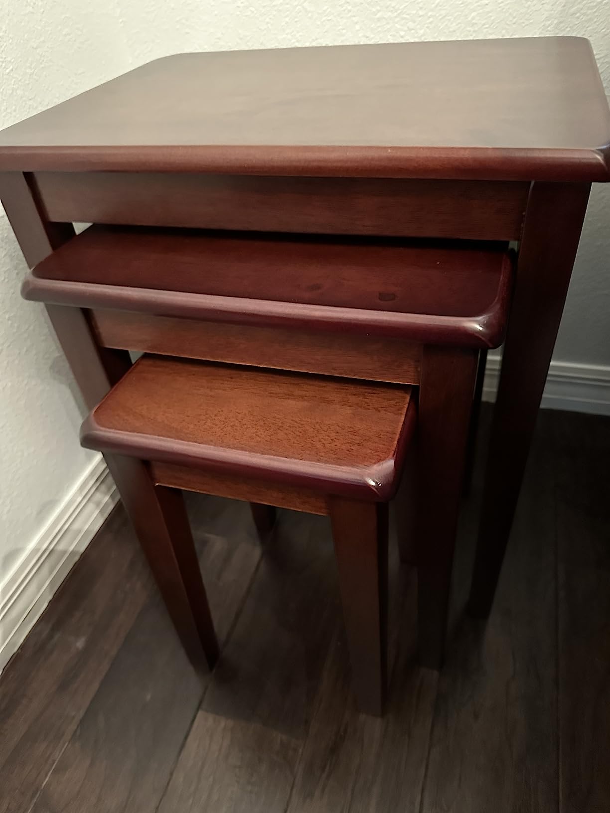 Winsome Regalia Nesting Accent Tables, for Living Room, Walnut, Set of 3 customer photo 2