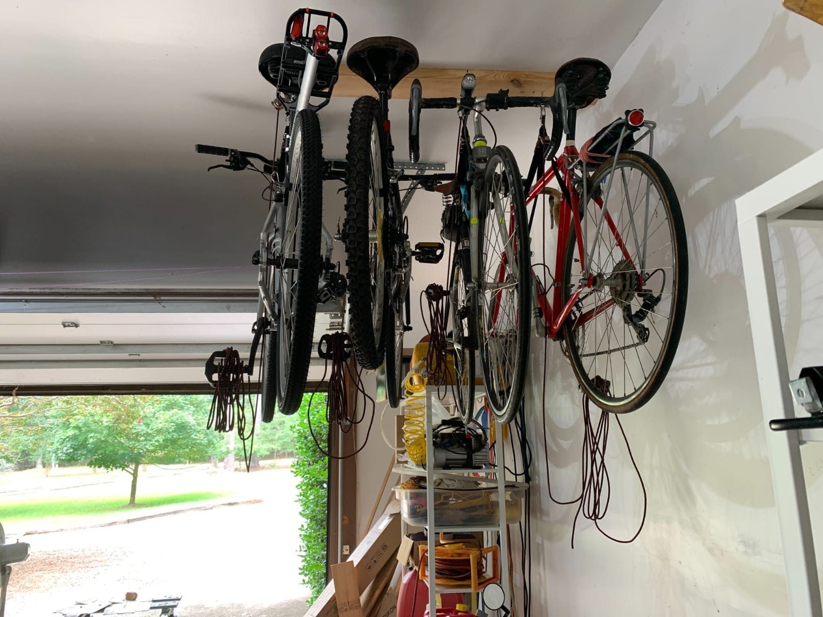 HARKEN Hoister - Overhead Garage Storage 1 Point Hoist System for Bikes, Ladders (45lb Capacity, 10ft Ceiling) Space-Saving Organization, Easy One-Person Operation, Safe Anti-Drop, Self-Leveling, 7800 customer photo 1