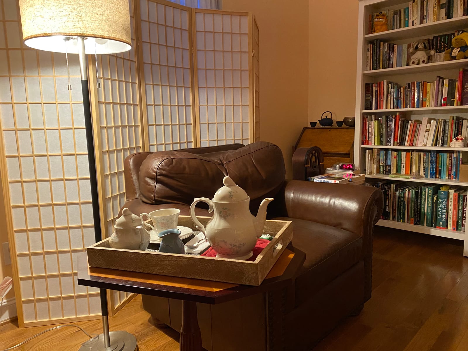 Red Lantern 6 ft. Tall Window Pane Shoji Screen - Natural - 5 Panels customer photo 1