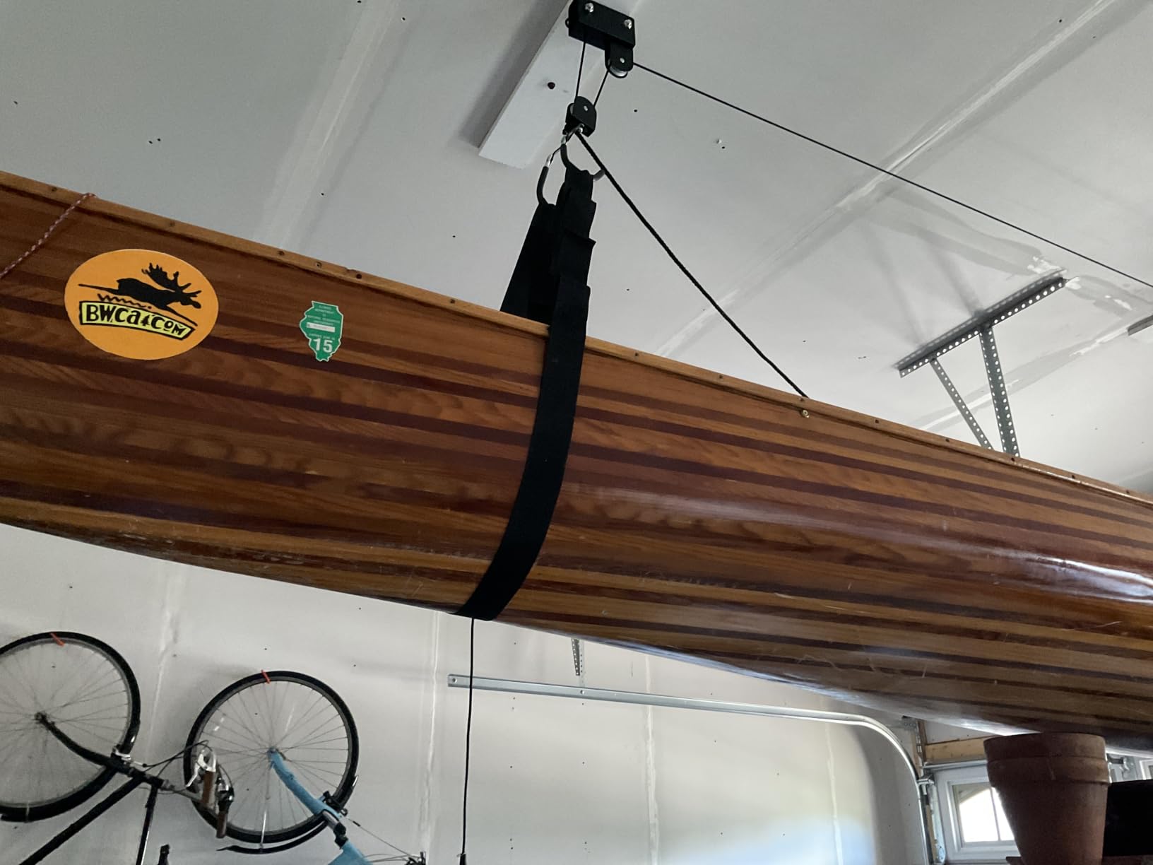 RAD Sportz Kayak Storage Hoist - Overhead Pulley System with 125lb Capacity for Canoes, Bikes, Ladders, and More - for up to 12-Foot Ceilings customer photo 1