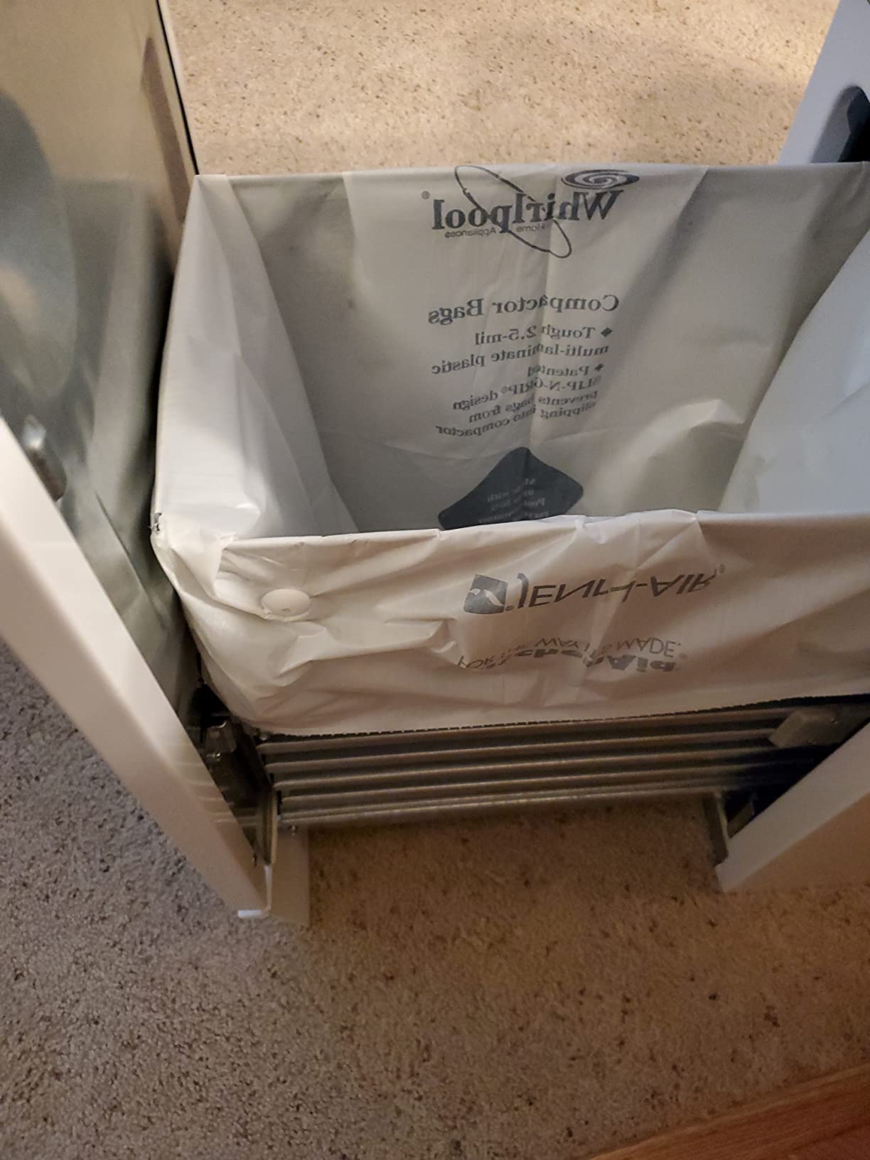Whirlpool W10165294RB Genuine OEM Trash Compactor Bags, 60-Pack, 15-Inch, 2.5-Mil Heavy-Duty, Leak-Proof, Fits KitchenAid Maytag JennAir Kenmore customer photo 2