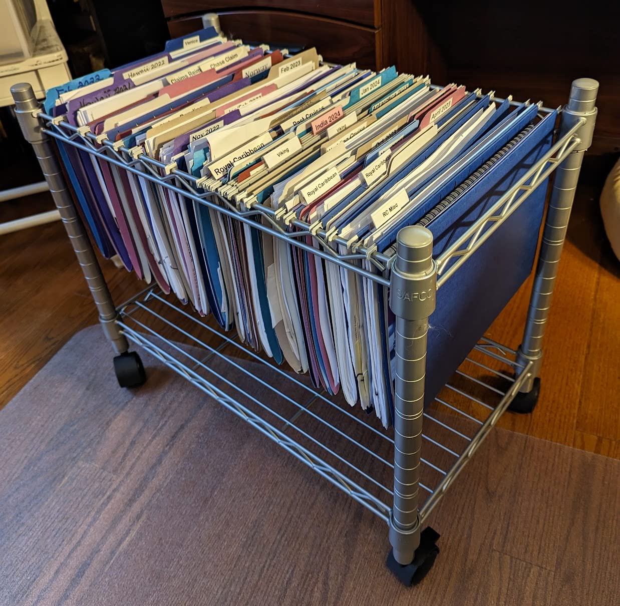 Safco Rolling Cart, Fits Letter and Legal-Size Hanging Folders, Mobile File Storage, Steel, Black customer photo 2